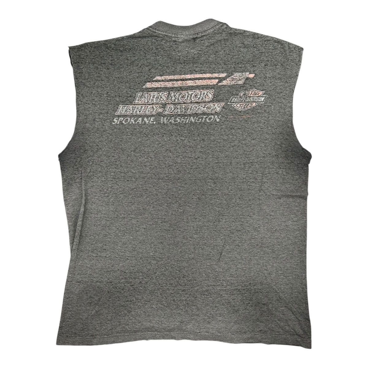 Harley Davidson Vintage 80s Thrashed Harley Davidson Cut Off Tee Size US XL / EU 56 / 4 - 3 Thumbnail
