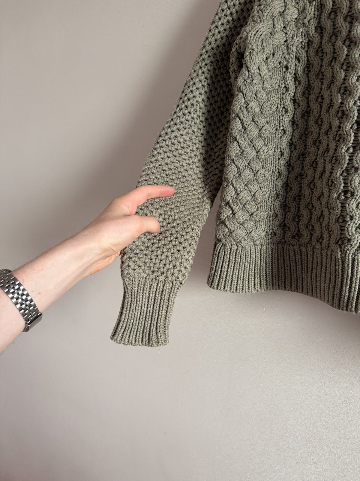 Acne Studios Acne Studios Chunky Cable Knit Cotton Sweater Size S / US 4 / IT 40 - 6 Thumbnail