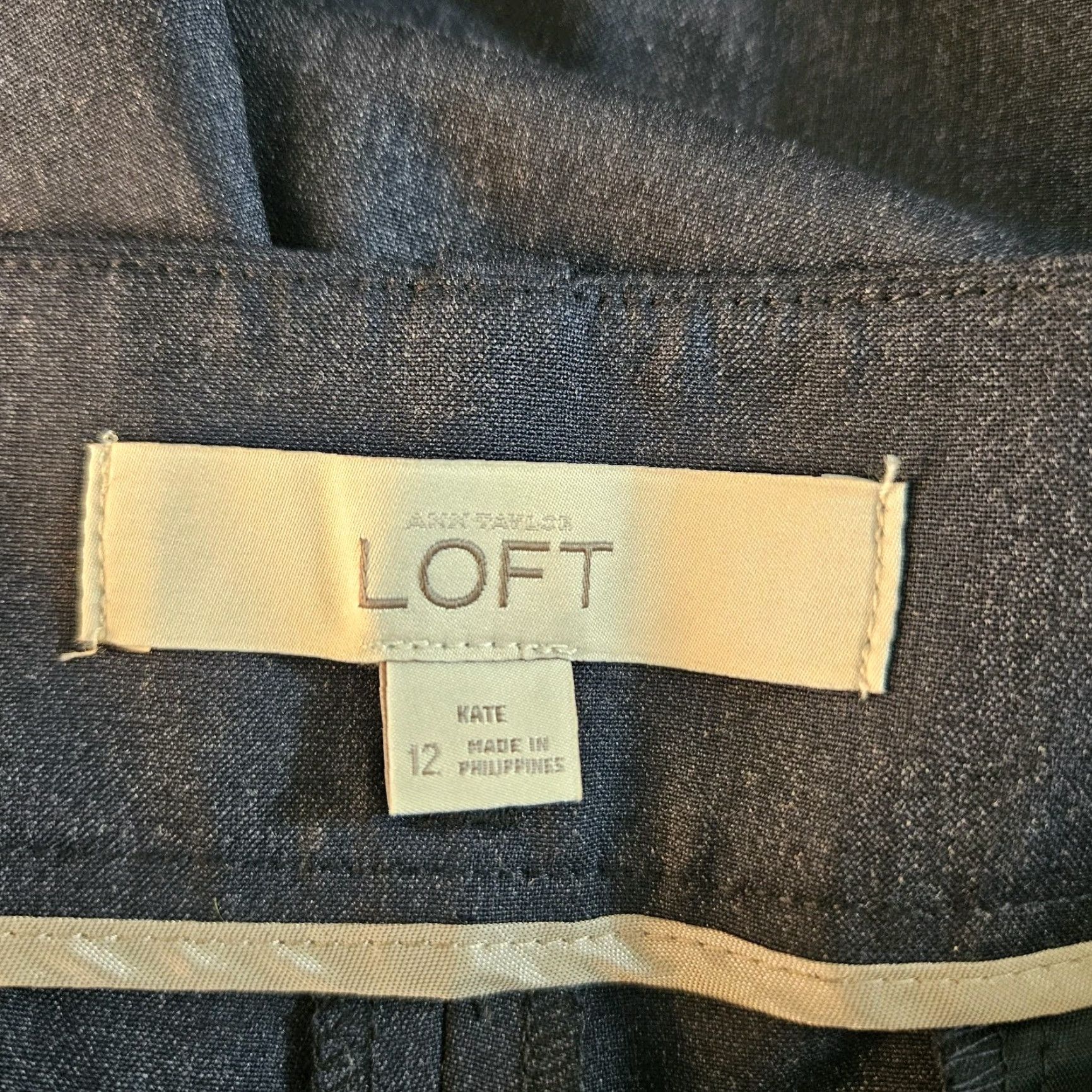 Loft Ann Taylor LOFT Kate Pants Womens 12 Blue High Rise Rayon Blend Solid Size 34" / US 12 / IT 48 - 7 Thumbnail