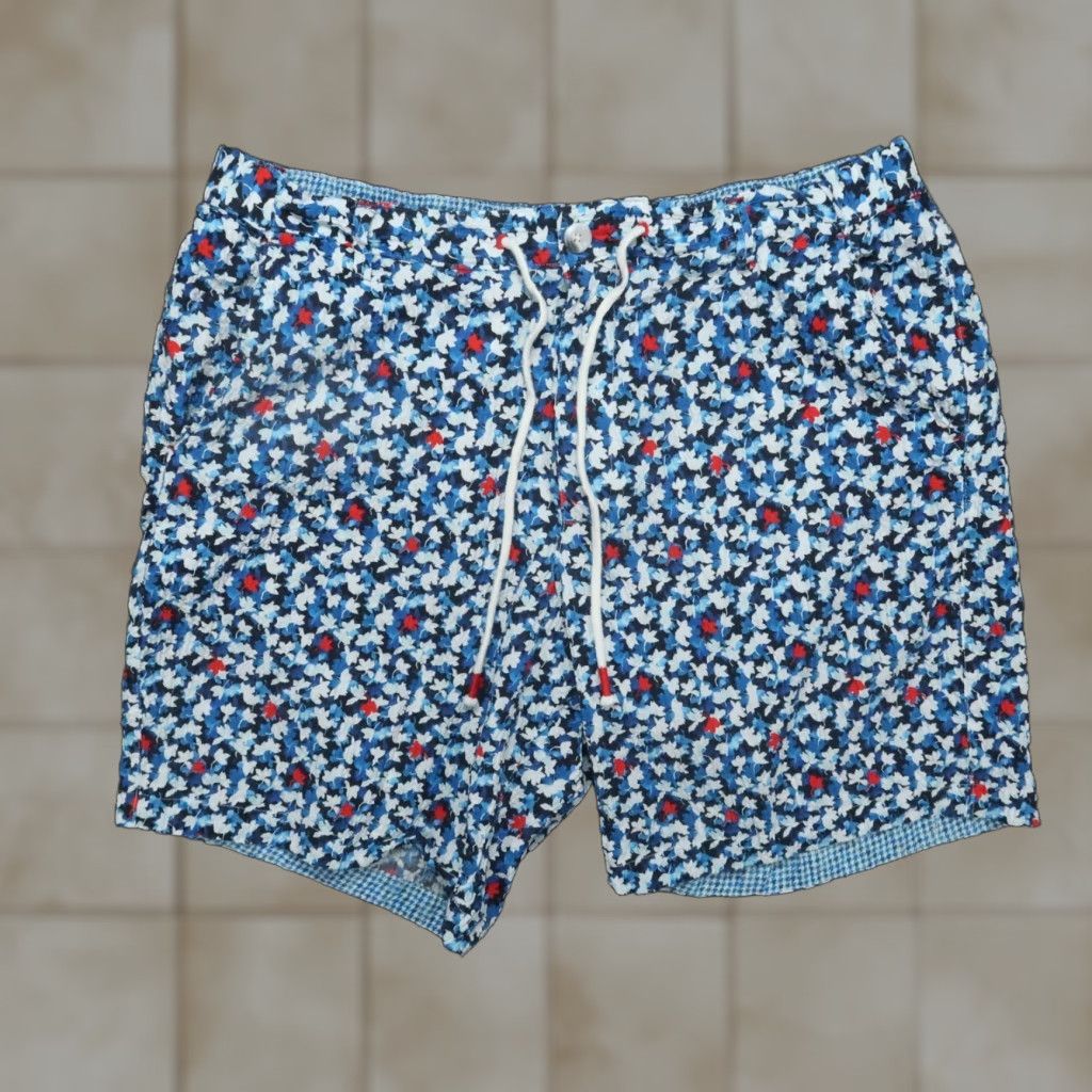 Robert Graham Robert Graham Shorts Mens 36 White Blue Floral Seersucker Drawstring Chino Regular Breathable Lightweight Pocketed 8in Inseam Vintage N/A Size US 36 / EU 52 - 1 Thumbnail