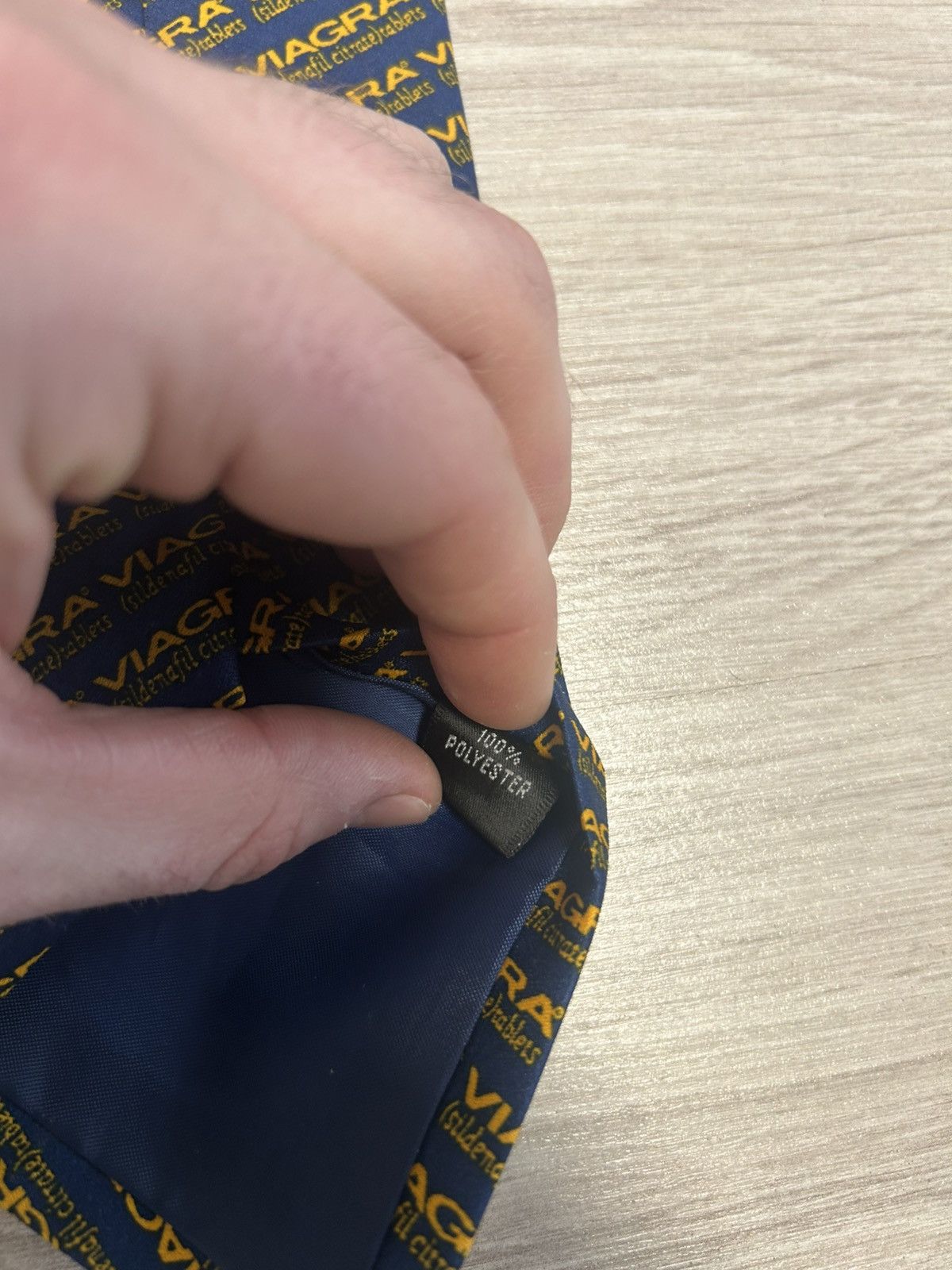 Vintage Pfizer Viagra Logo Pattern Novelty Necktie Blue Yellow Mens Size ONE SIZE - 5 Thumbnail