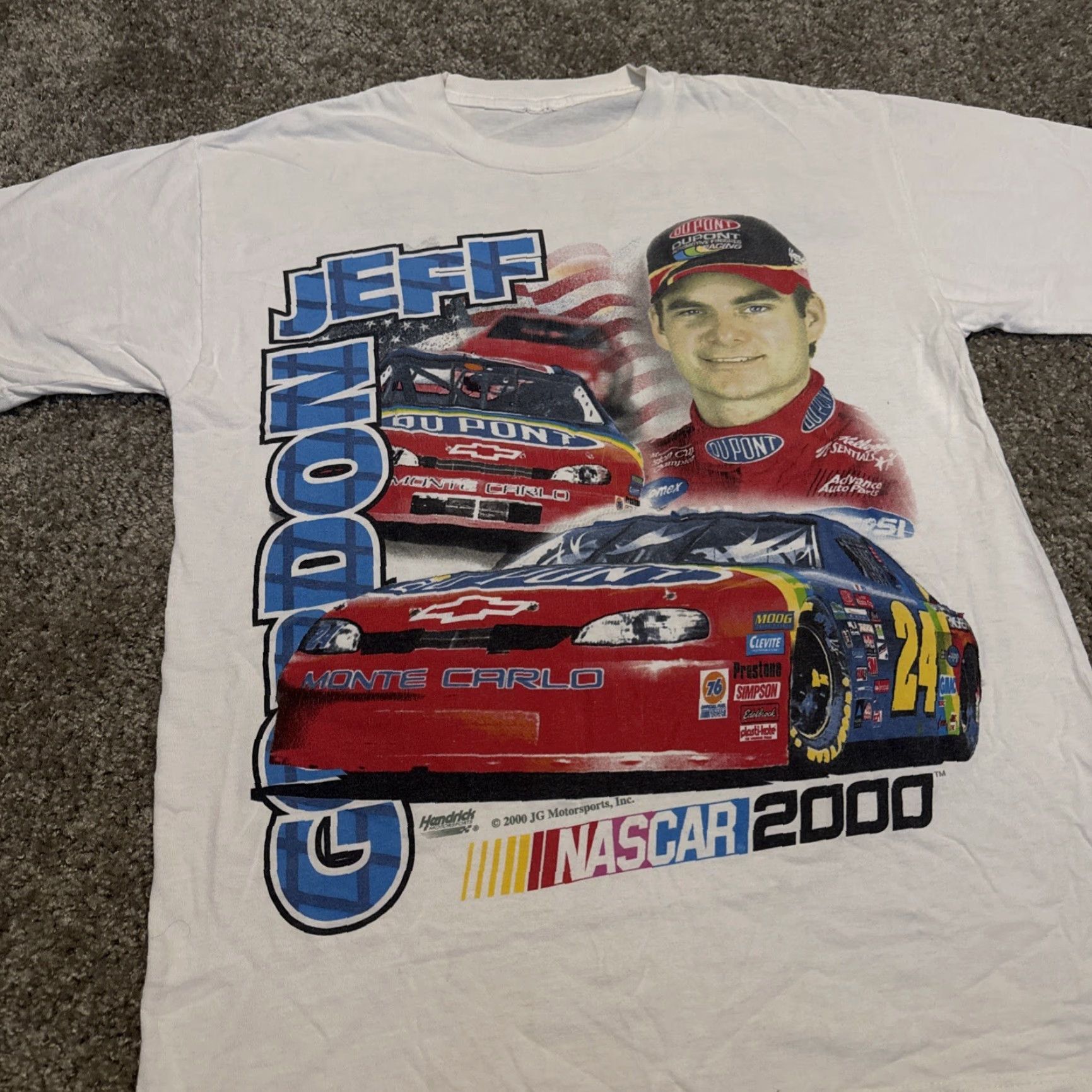 NASCAR VINTAGE NASCAR Jeff Gordon Double-Sided Racing T-Shirt White M Adult Mens NASCAR Shirt 2000s 2000 Y2K Size US M / EU 48-50 / 2 - 3 Thumbnail