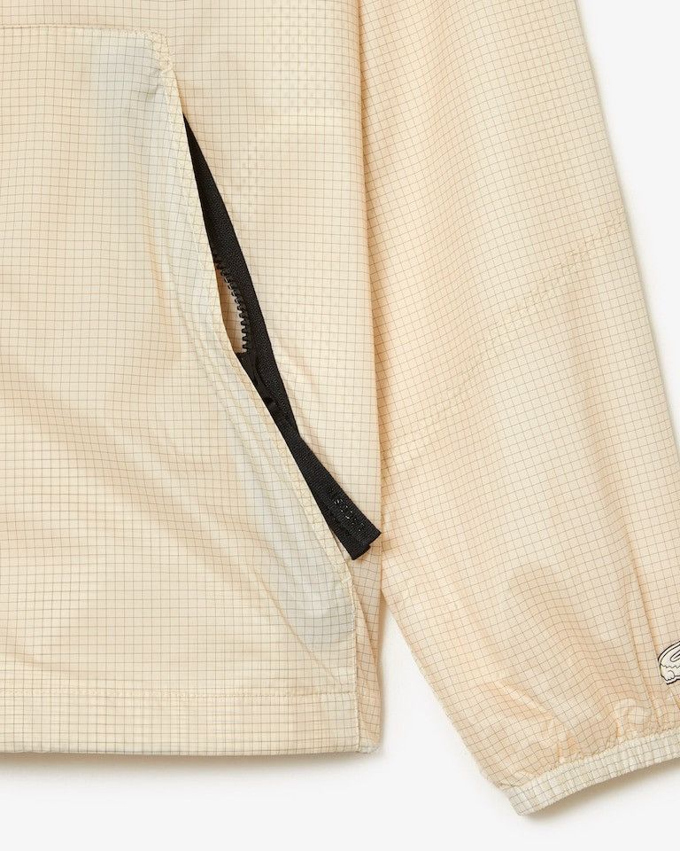 Lacoste 🧥 Lacoste Lightweight Windbreaker Jacket – Cream Grid Size M Size US M / EU 48-50 / 2 - 3 Thumbnail