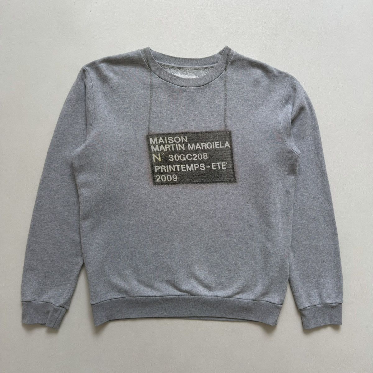 Maison Margiela S/S 09 Grey Cotton ‘Plaque Logo’ Sweatshirt Size US M / EU 48-50 / 2 - 2 Thumbnail