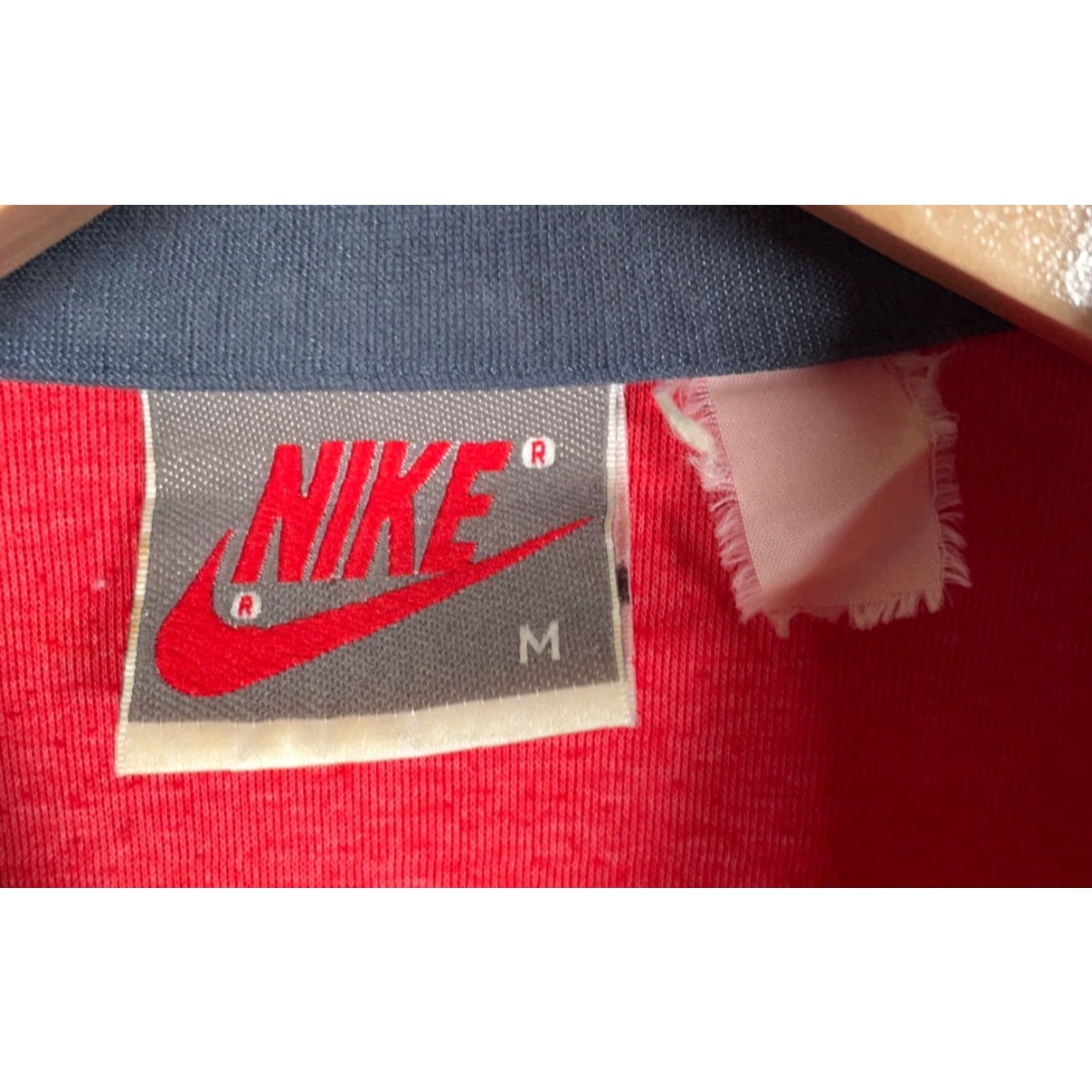 Nike VINTAGE Nike Track Jacket Men's Medium Red Black Polyester Gray Boxy Fit Full Zip Pockets 80s 90s Retro Hip Hop Size US M / EU 48-50 / 2 - 3 Thumbnail