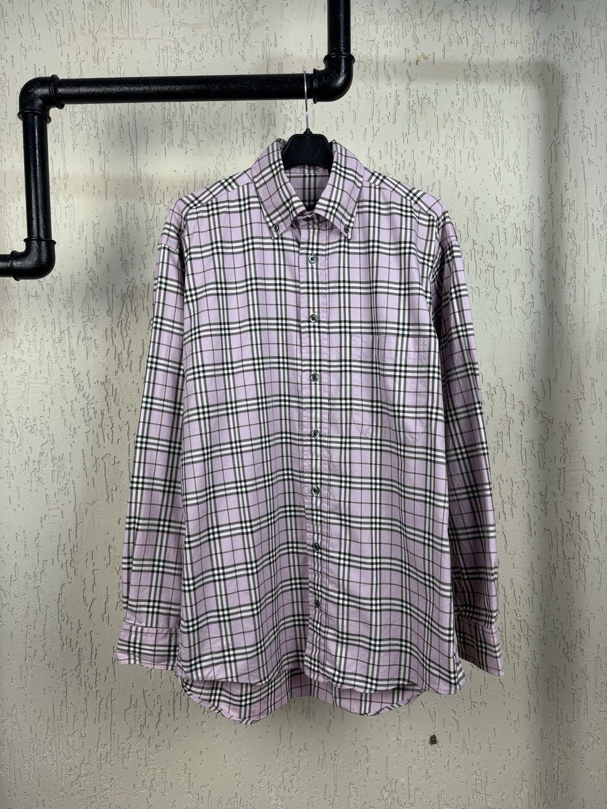 Burberry Burberry Check Shirt Made in USA Pink Check Size M Size US M / EU 48-50 / 2 - 2 Thumbnail