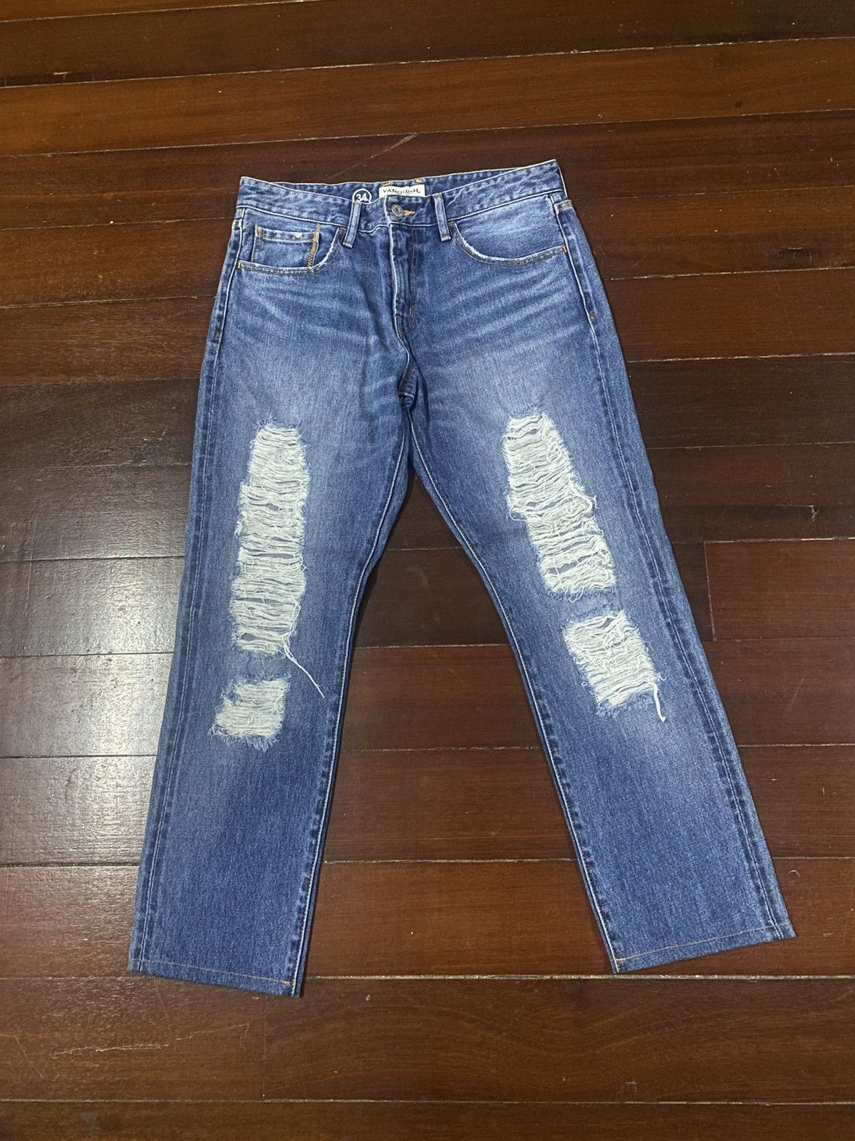 Vanquish Vanquish Japan Faded Blue Jeans distressed Size US 34 / EU 50 - 1 Thumbnail