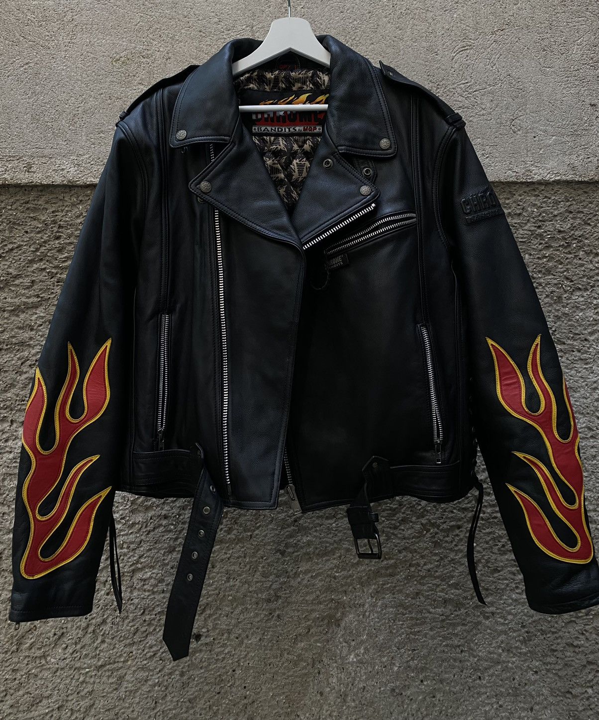 Genuine Leather × Leather Jacket × Vintage chrome bandits vintage ...