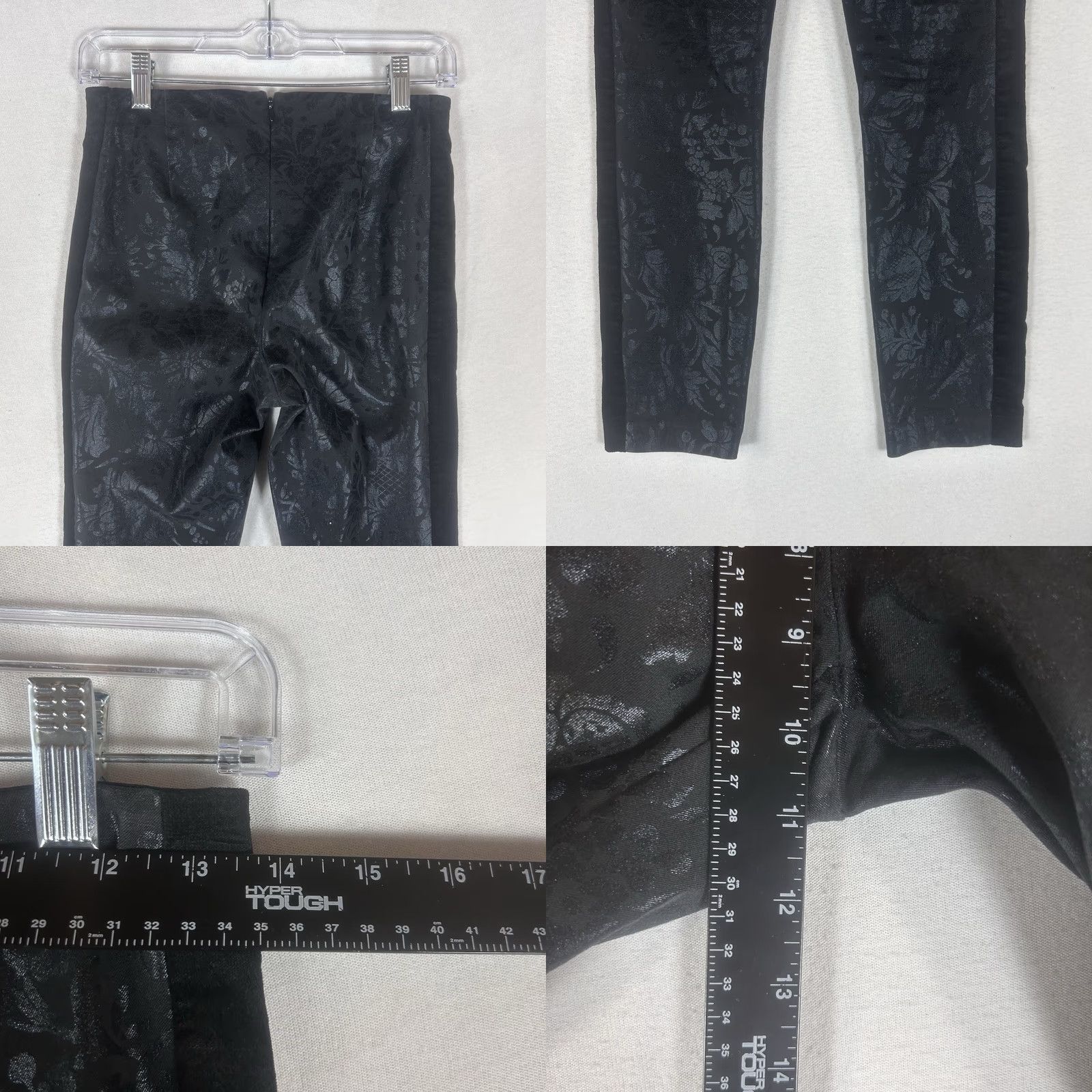 Anthropologie Anthropologie The Essential Skinny Pants Womens 0 Black Jacquard Brocade Foil Dress Pants Skinny Inseam 26in Black Womens 0 Pants Size 25" / US 0 / IT 36 - 8 Thumbnail
