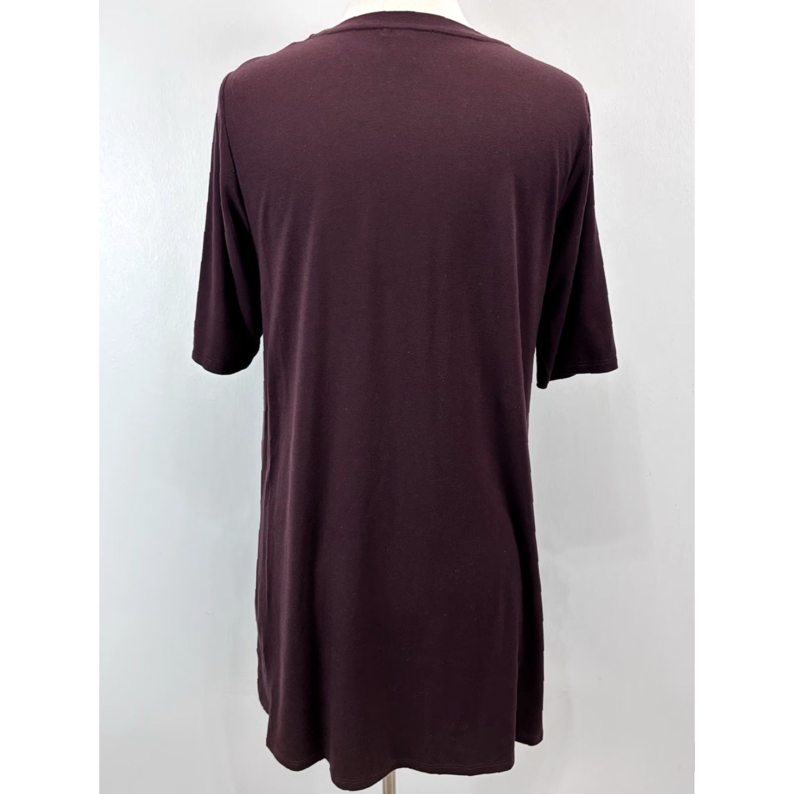 Eileen Fisher EILEEN FISHER Tencel Tunic T-Shirt Small Burgundy Casual Womens Size S / US 4 / IT 40 - 3 Thumbnail