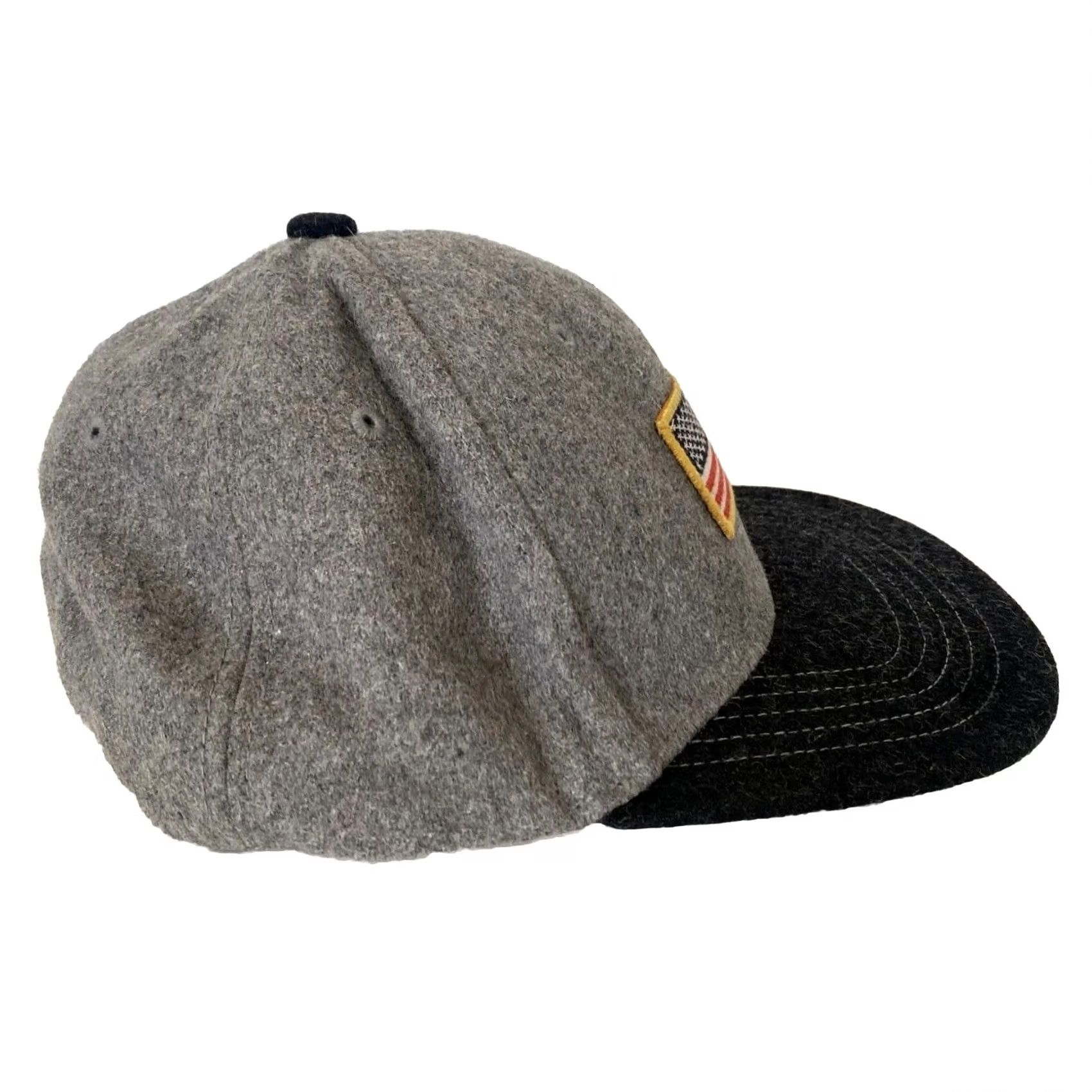 American Eagle Outfitters VINTAGE American Eagle Outfitters Hat Wool Blend Gray Black US Flag Snapback OS Adjustable Men Flat Bill Hat Size ONE SIZE - 6 Thumbnail