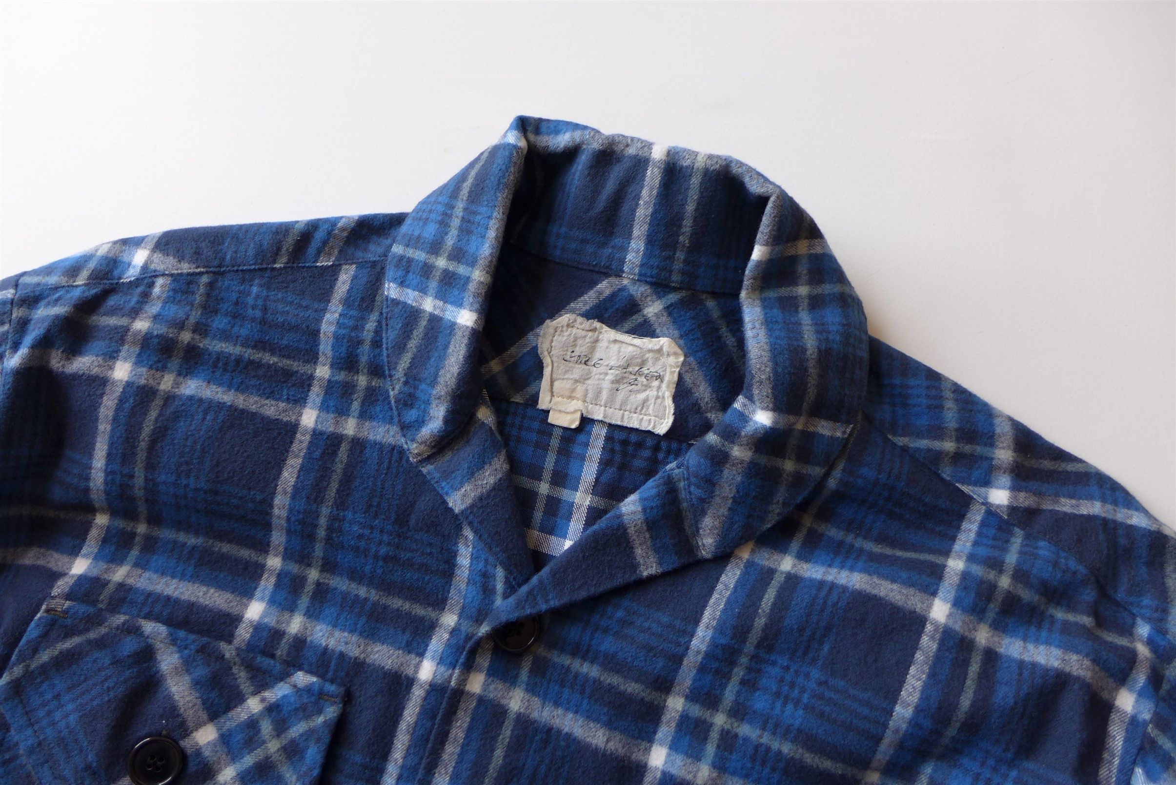 Greg Lauren Greg Lauren Oversized Shawl Collar Jacket - Blue Plaid Size US S / EU 44-46 / 1 - 6 Thumbnail