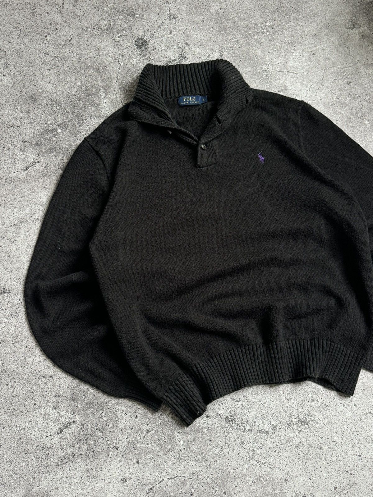 Polo Ralph Lauren × Vintage Vintage Polo Ralph Lauren 1/3 classic knitted sweater Size US XL / EU 56 / 4 - 4 Thumbnail