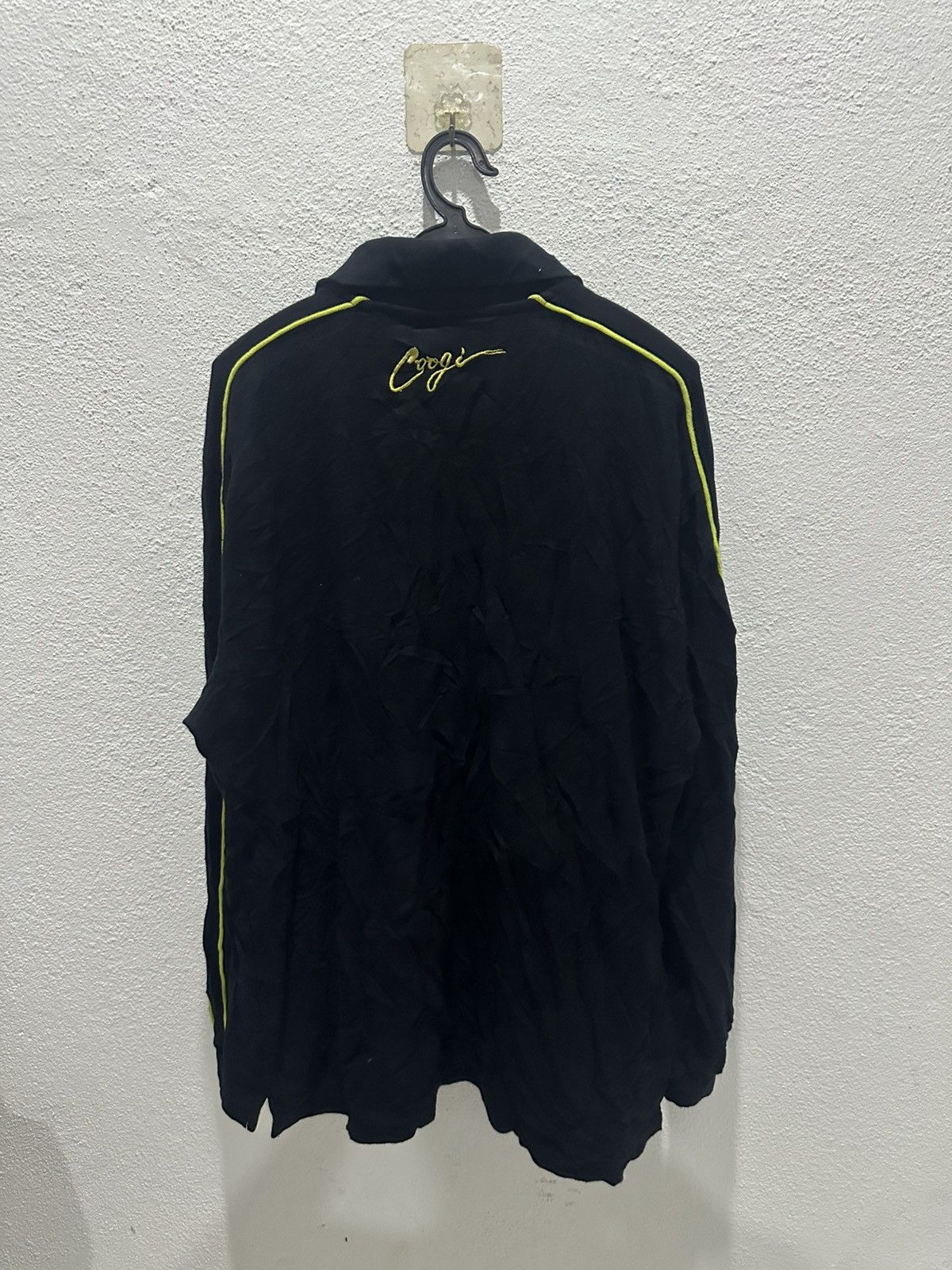 Coogi COOGI Black Long Sleeve Polo Shirt Neon Yellow Trim Size US XL / EU 56 / 4 - 2 Thumbnail