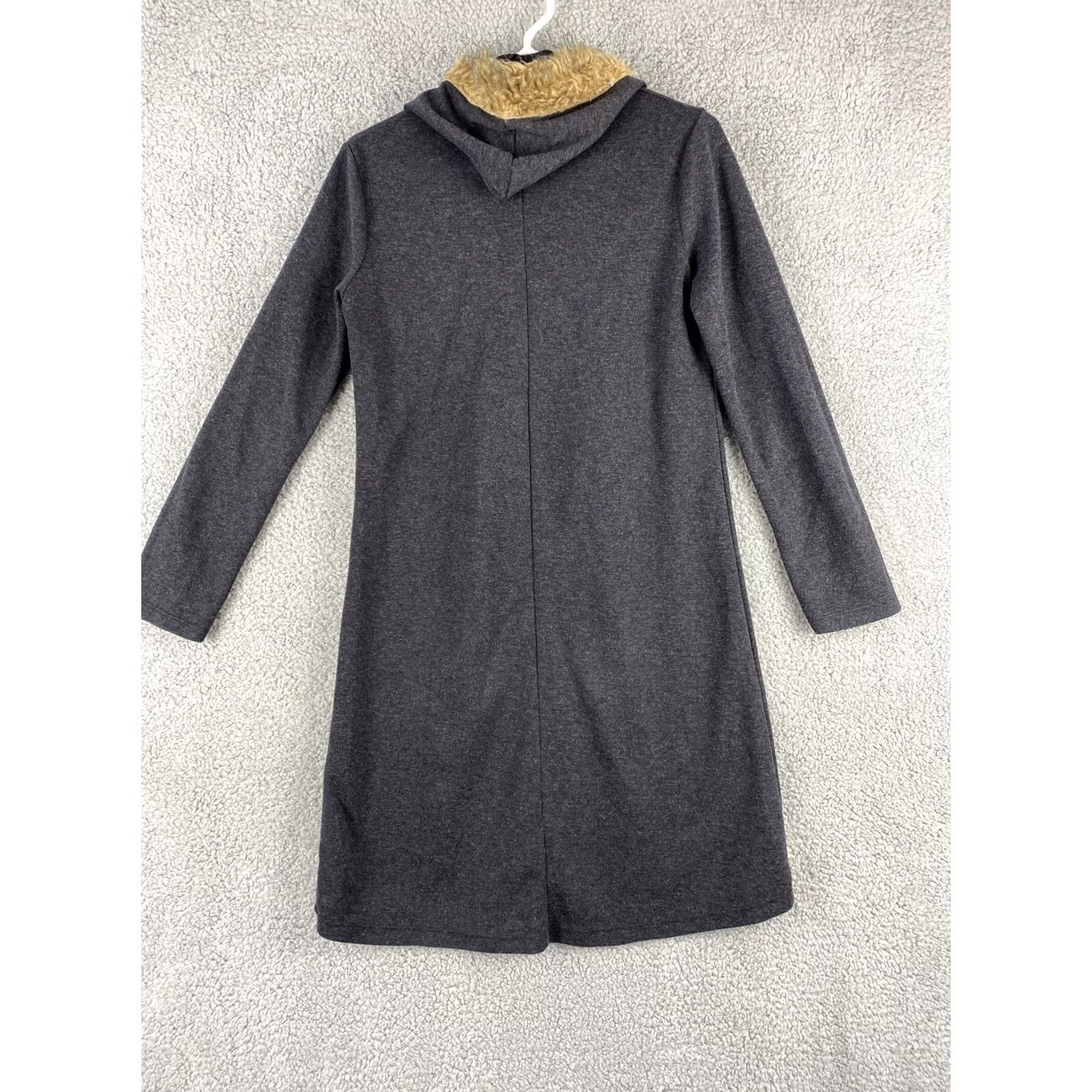 Vintage Hunnes Sweater Coat Hoodie 1/4 Zip Women’s Size M Charcoal Gray Knit Cotton Long Sleeve Solid Pullover Midi Fall Winter Spring Womens Size M / US 6-8 / IT 42-44 - 7 Thumbnail