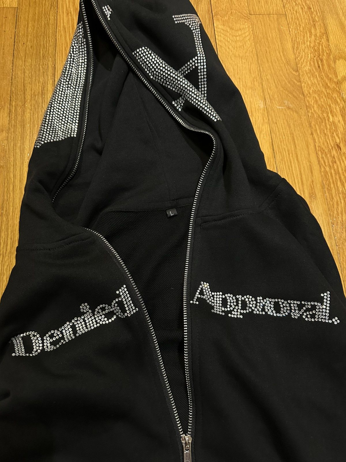 Other DENIED APPROVAL FULL ZIP RHINESTONE HOODIE Size US L / EU 52-54 / 3 - 4 Thumbnail