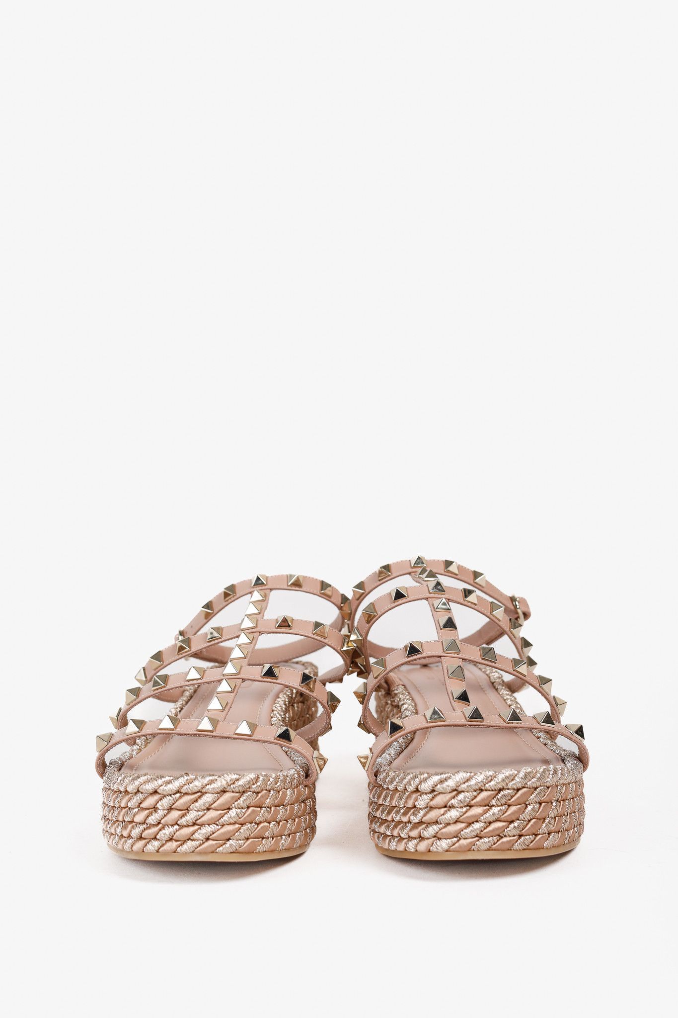 Valentino Valentino Garavani Rockstud Double Espadrille Wedge Sandals Size US 10.5 / IT 40.5 - 2 Thumbnail