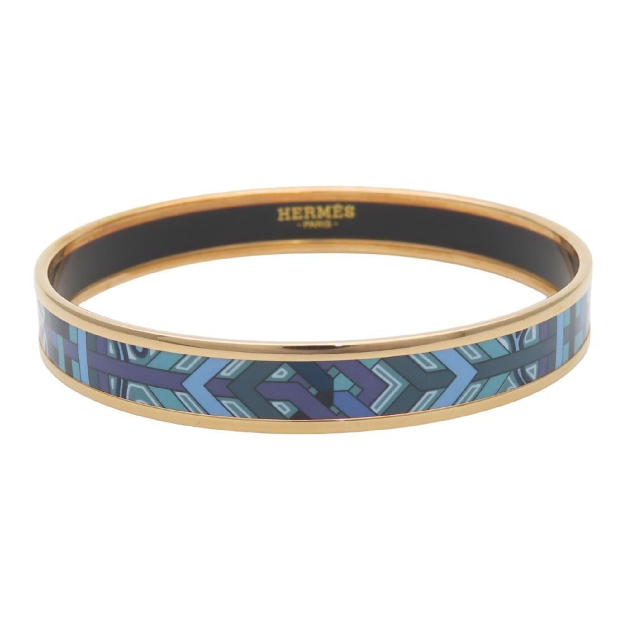 Hermes Hermes Bracelet Email PM Metal Blue Purple Gold GP Bangle Cloisonné Enamel Women's HERMES Size ONE SIZE - 1 Thumbnail