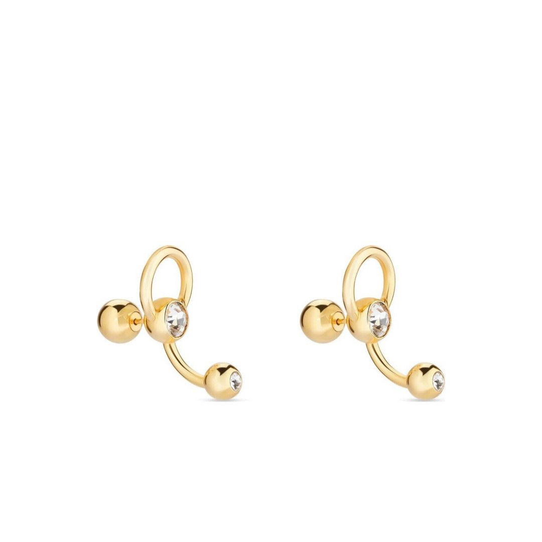 Balenciaga o1w1db11224 Size: OS / Force Ball Earrings in Gold Size ONE SIZE - 1 Thumbnail