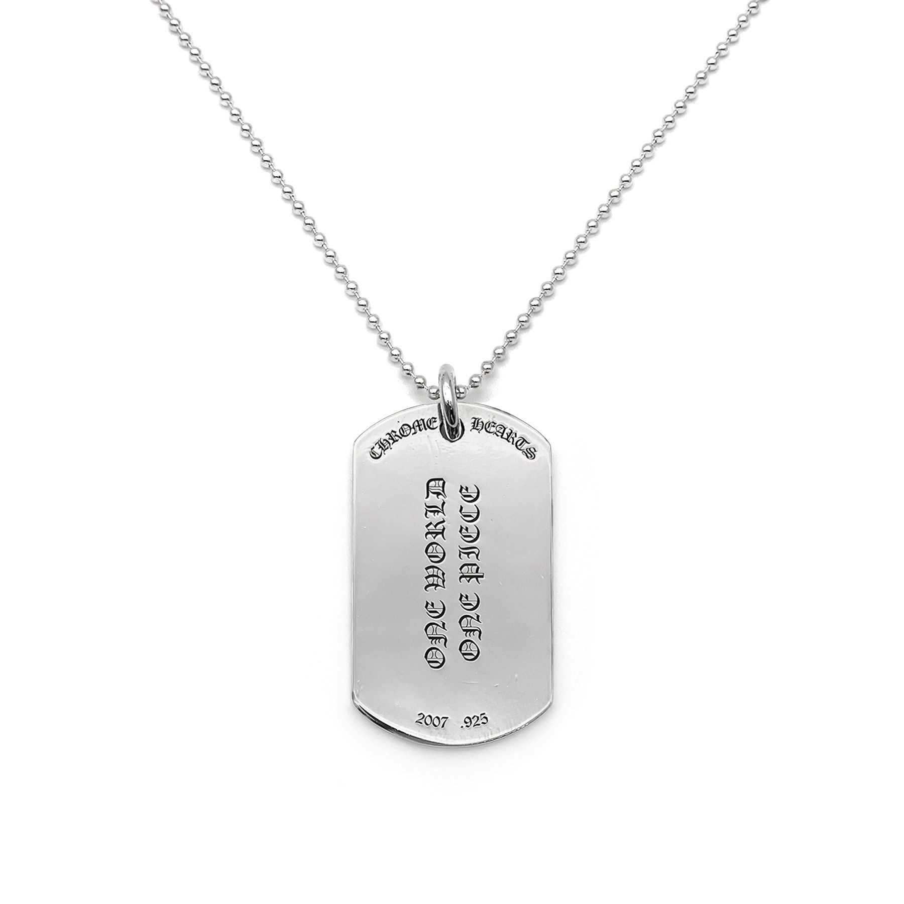 Chrome Hearts Chrome Hearts Silver Fleur Large Dog Tag Necklace Size ONE SIZE - 3 Thumbnail