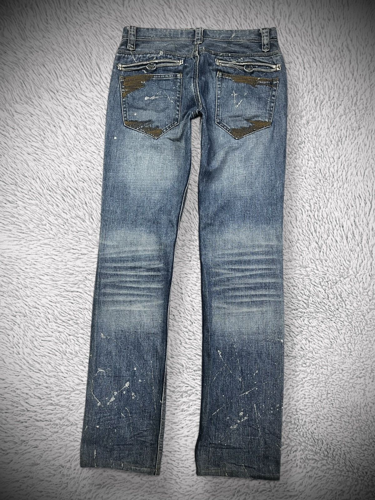 Japanese Brand 💥rare💥 nicole hideways distressed silver splatter denim Size US 31 - 5 Thumbnail