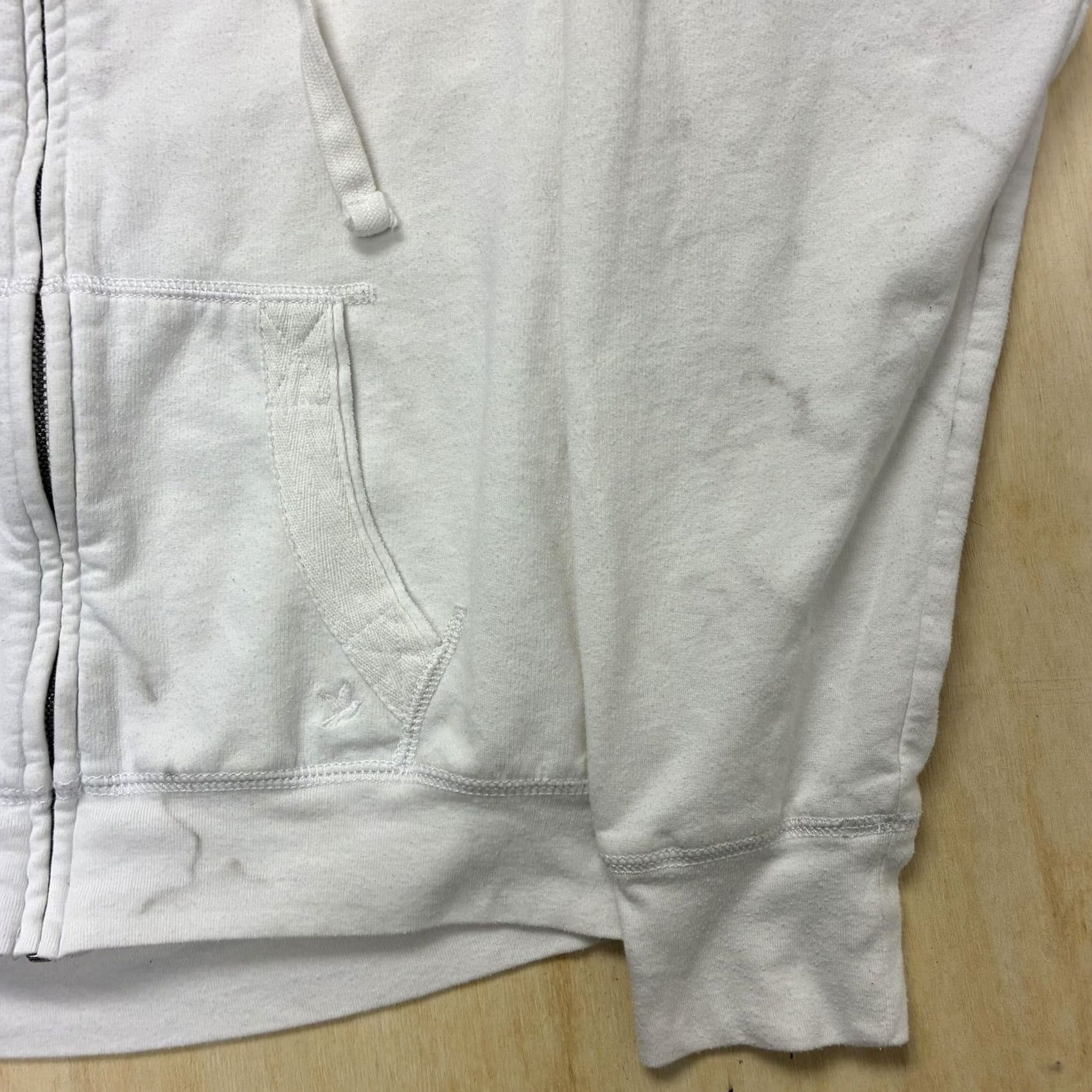 Vintage Aerie Hoodie Womens Medium White Full Zip Fleece Hooded Kangaroo Pocket Logo Size M / US 6-8 / IT 42-44 - 2 Thumbnail