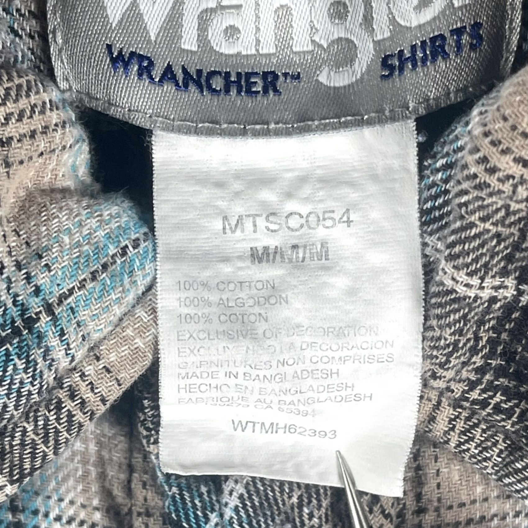 Wrangler Wrangler Wrancher Pearl Snap Western Shirt Mens M Black Plaid Size US M / EU 48-50 / 2 - 5 Thumbnail