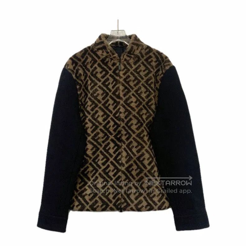Fendi Fendi FF Monogram Shearling Wool Jacket. Size US XL / EU 56 / 4 - 1 Thumbnail