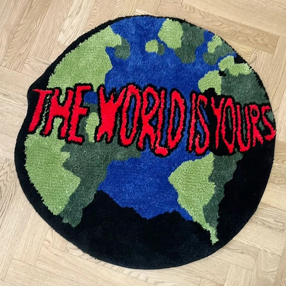 Japanese Brand Earth Round Mat Carpet Rug Floor Size ONE SIZE - 3 Thumbnail