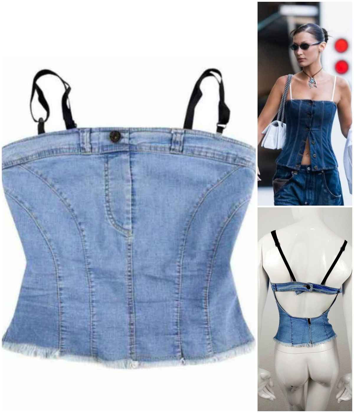Dolce & Gabbana Dolce Gabbana D&G Bella Hadid Denim Jeans Corset Bustier Size S / US 4 / IT 40 - 1 Thumbnail
