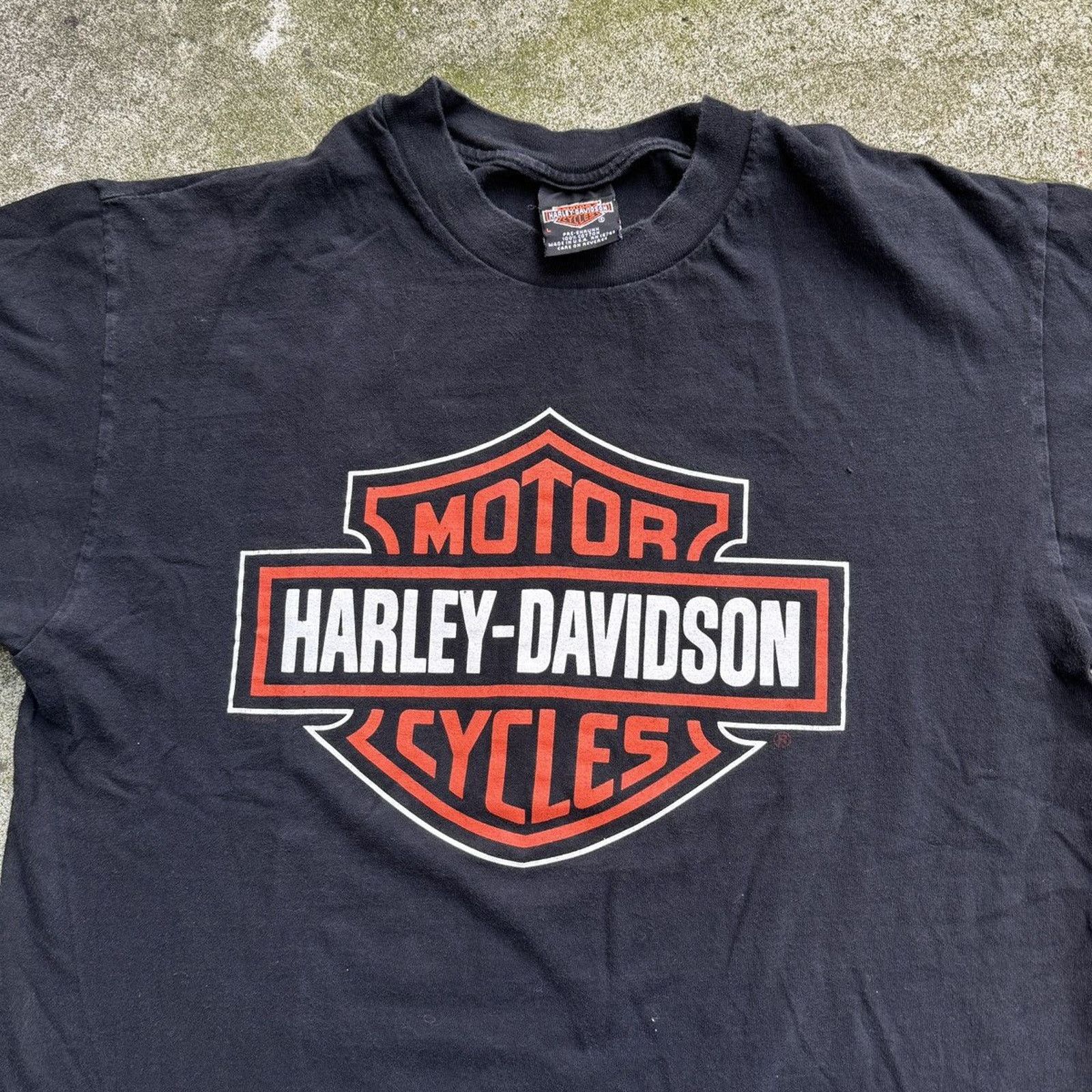 Harley Davidson 90s Harley Davidson Akron Ohio Big Logo Tee Size US L / EU 52-54 / 3 - 4 Thumbnail
