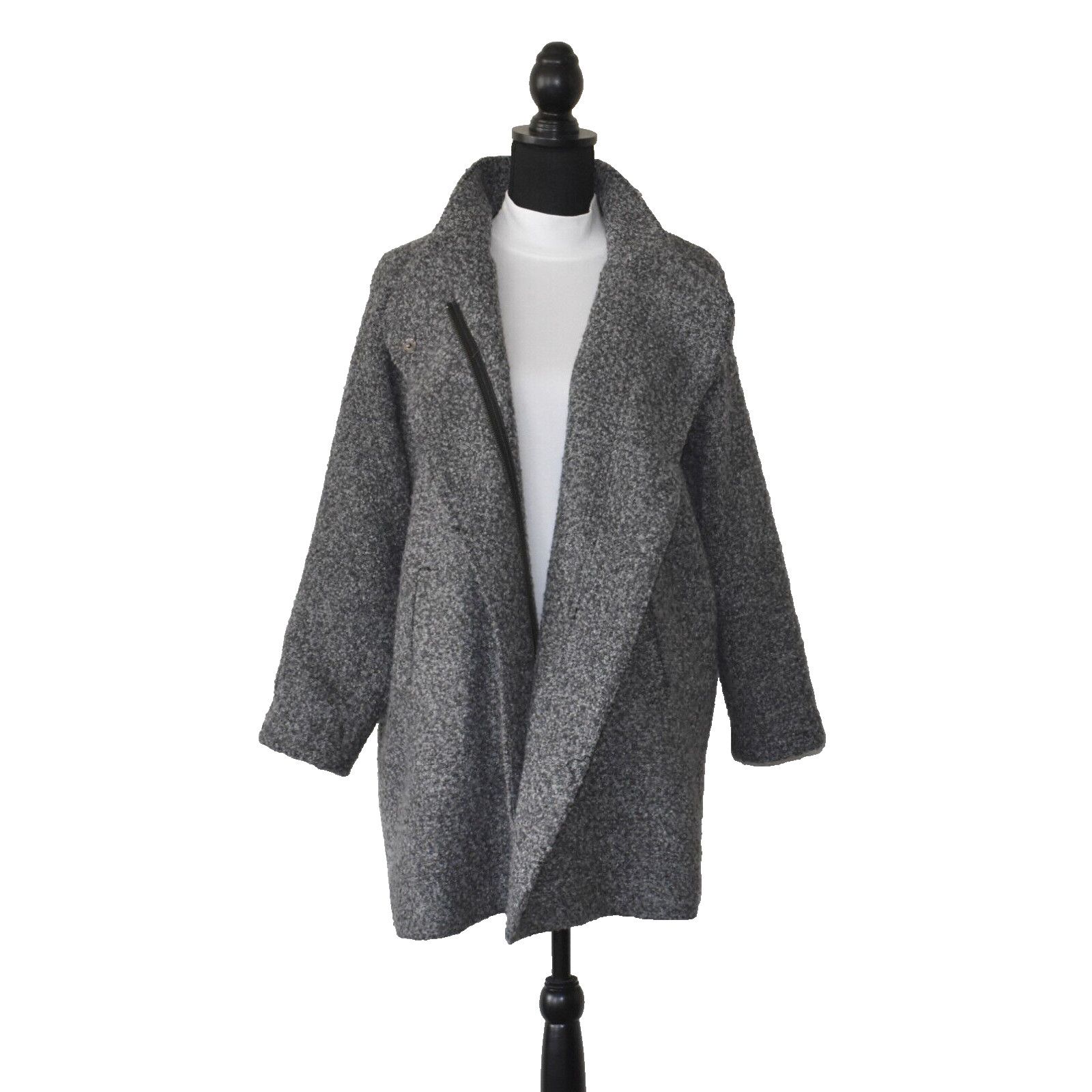 Marine Layer MARINE LAYER Grey Boucle Textured Stephanie Cocoon Coat Sz L Size L / US 10 / IT 46 - 2 Thumbnail