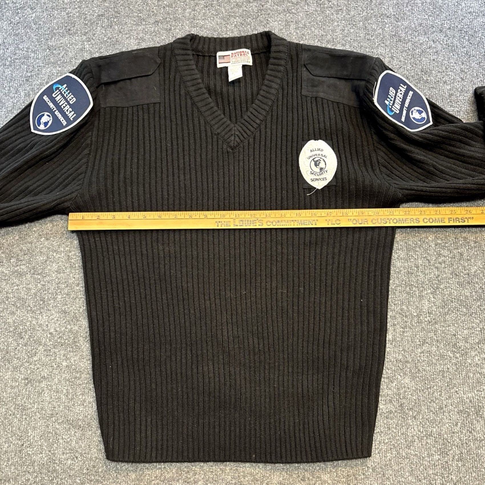 Vintage VINTAGE National Patrol Sweater Men Large Black Ribbed Vneck Crew Neck Knit Pullover Size US L / EU 52-54 / 3 - 5 Thumbnail