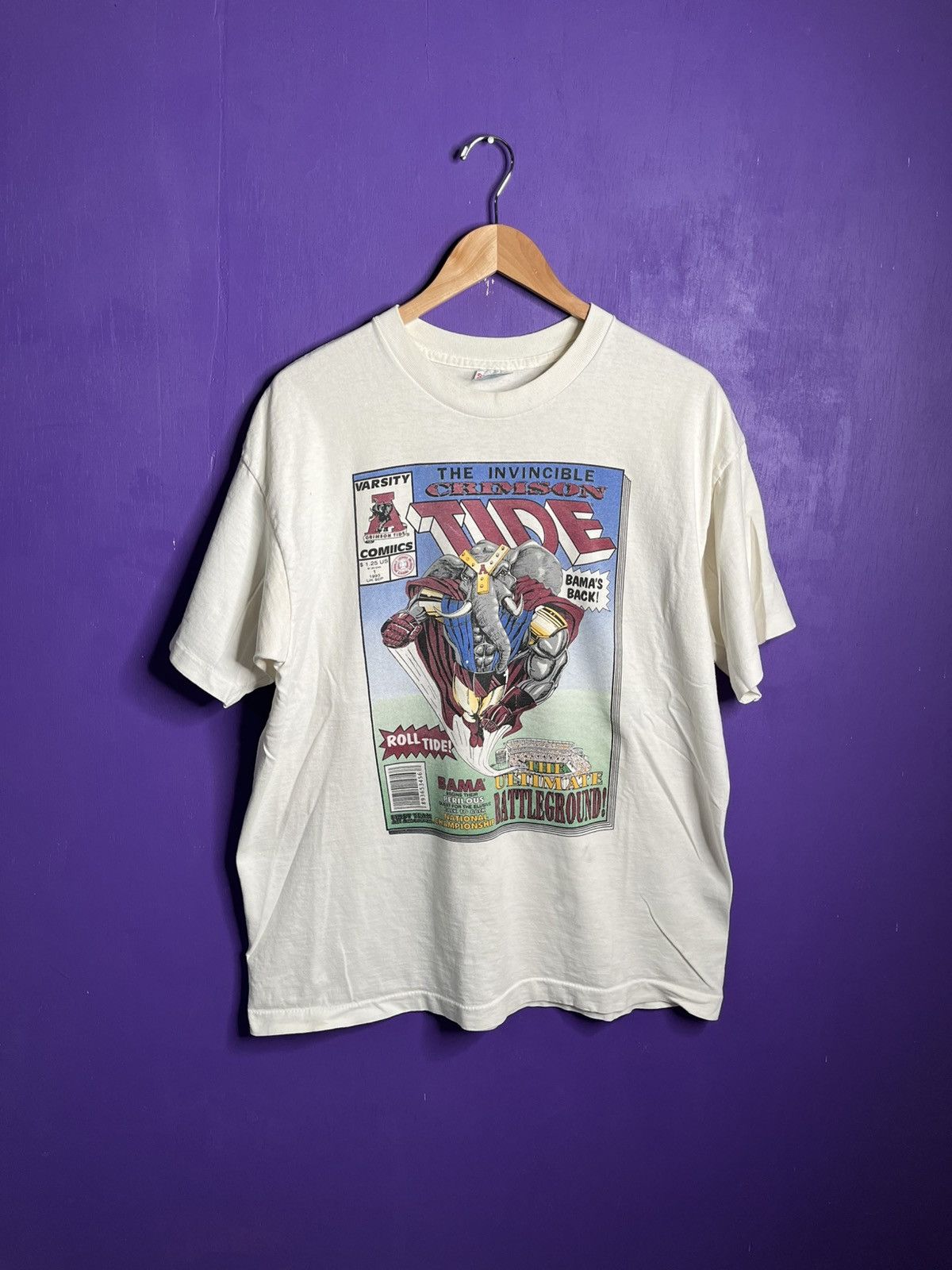 Vintage Vintage 1993 Alabama crimson tide varsity comics tee Size US XL / EU 56 / 4 - 1 Thumbnail