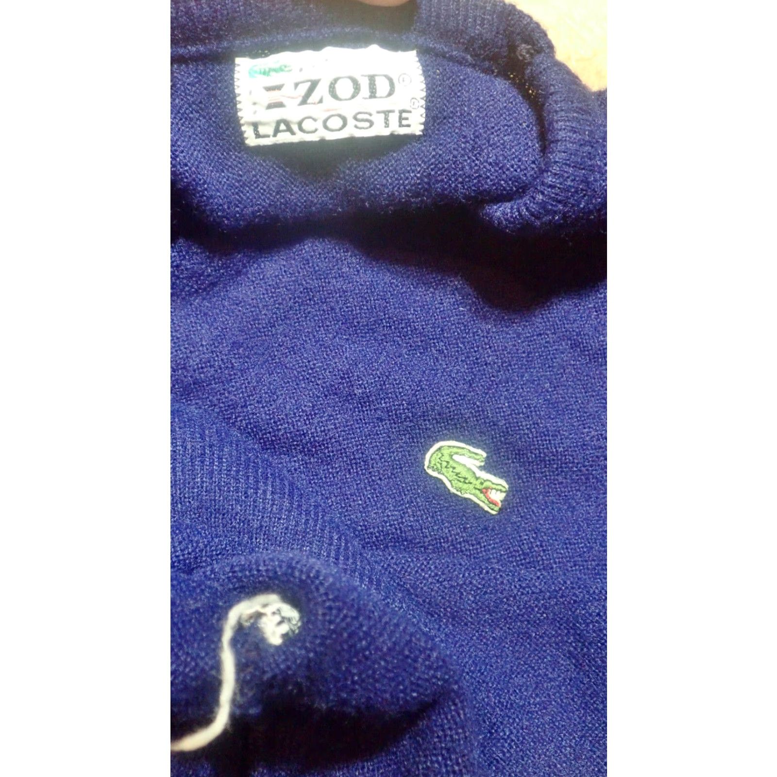 Izod VINTAGE Izod Lacoste Navy Pullover Knit Sweater Men’s M Navy Blue 1970s 80s USA Wool? Size US M / EU 48-50 / 2 - 4 Thumbnail