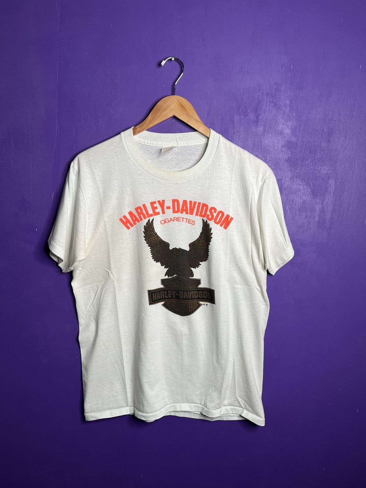Vintage 80s Harley Davidson cigarettes promo t-shirt