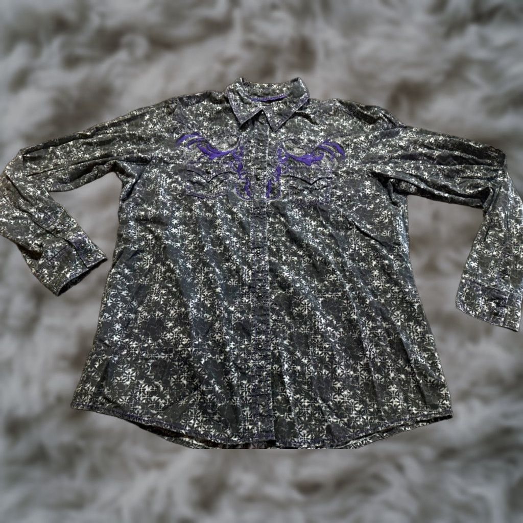 Vintage Cruel Girl Women's Shirt 2XL Long Sleeve Western Cowgirl Pearl Snap Button-Up Shirt Mens, Womens, Girls? Size XXL / US 16-18 / IT 52-54 - 1 Thumbnail