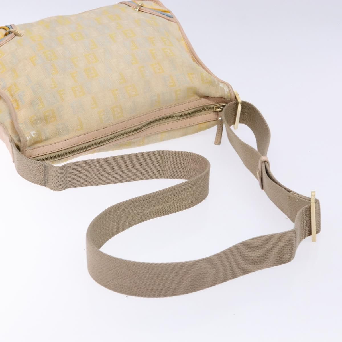 Fendi FENDI Zucchino Canvas Shoulder Bag Beige Gold Size ONE SIZE - 7 Thumbnail