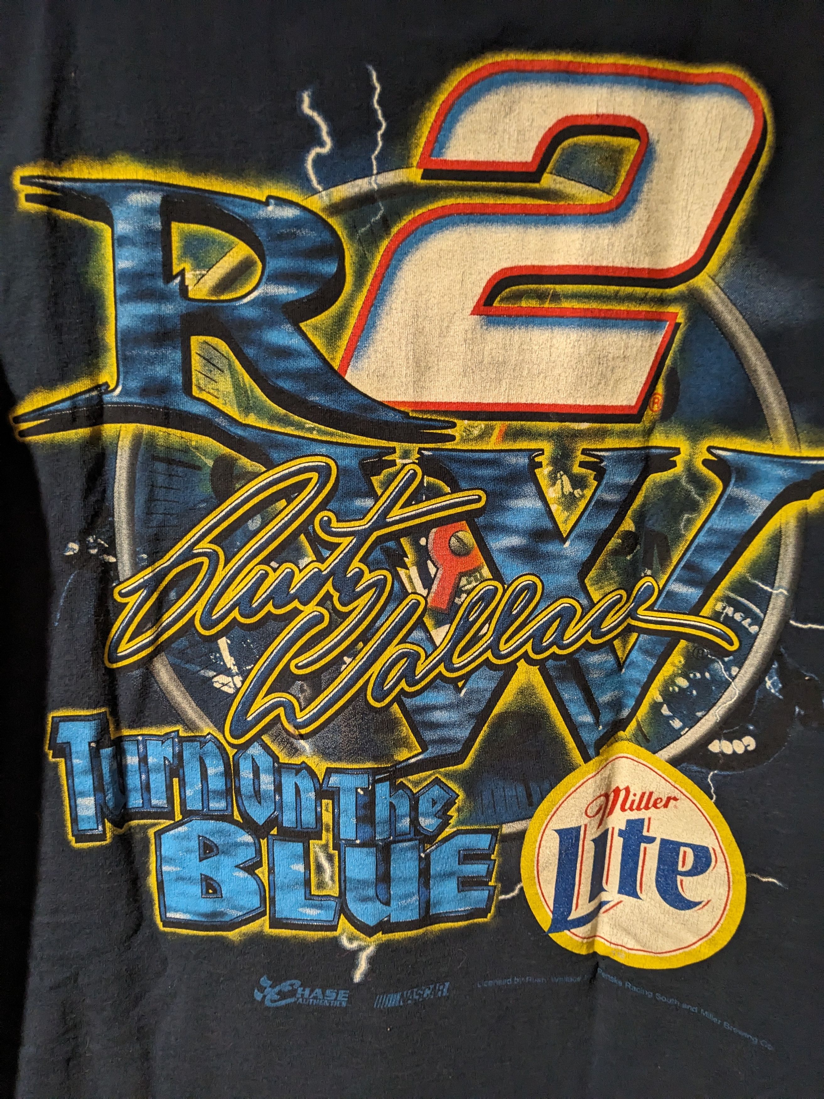 NASCAR × Vintage Vintage 90s Rusty Wallace Nascar Chase Authentic T-Shirt Size US XL / EU 56 / 4 - 5 Thumbnail