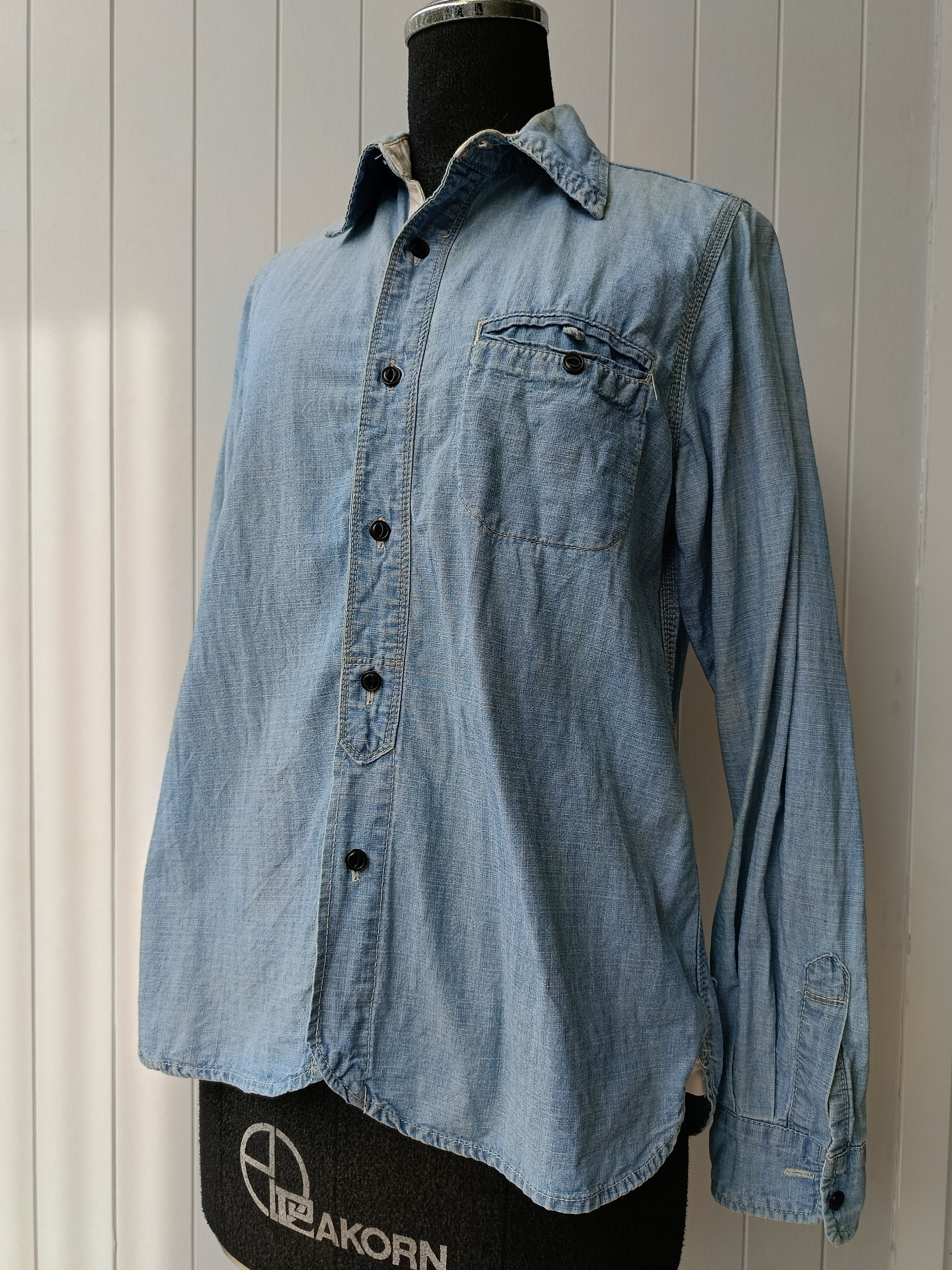 Blue Blue Japan × Japanese Brand BlueBlue HR market denim chambray XS shirt Size US XS / EU 42 / 0 - 1 Thumbnail
