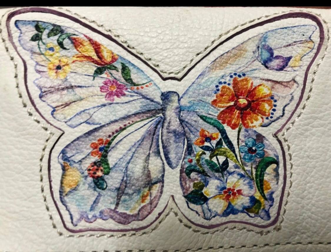 Brighton × Vintage Brighton Monarch Dreams Butterfly Card Case White Leather . Size ONE SIZE - 2 Thumbnail