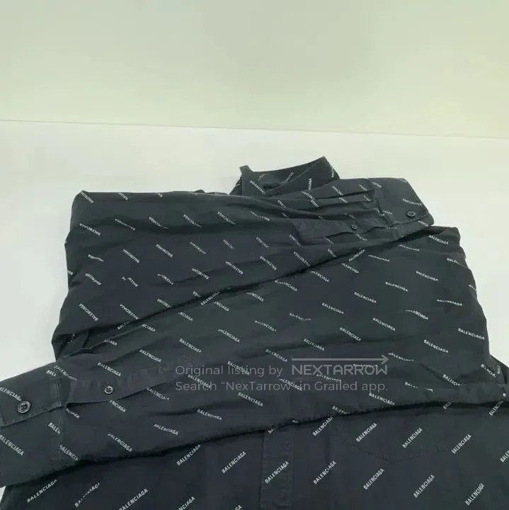 Balenciaga Balenciaga Black Logo Print Casual Long Sleeve Shirt. Size US M / EU 48-50 / 2 - 2 Thumbnail