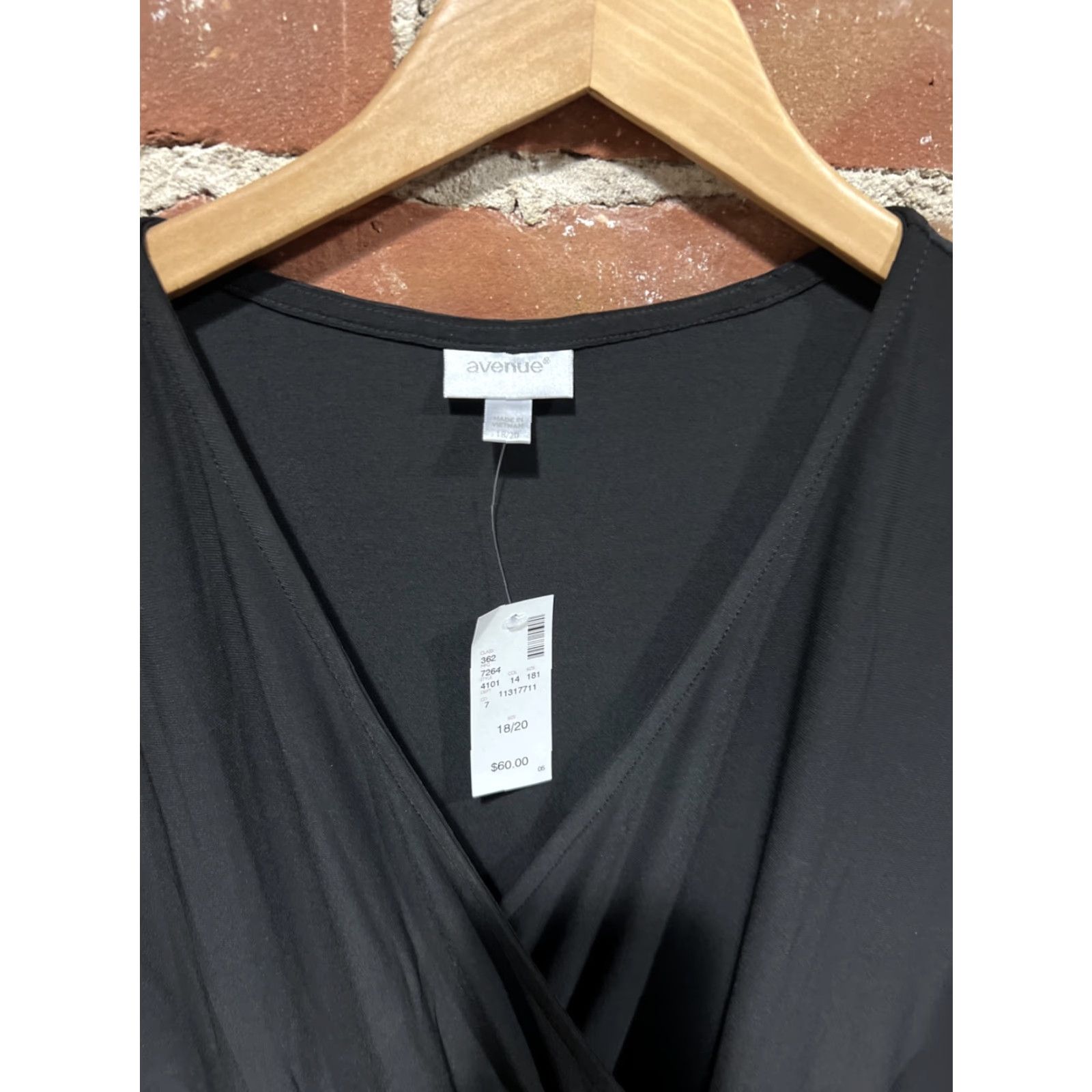 Avenue NWT Avenue Maxi Dress S/S Jersey Womens 18/20 Black Floral V-Neck Party/Cocktail, Wedding Size XXL / US 16-18 / IT 52-54 - 2 Thumbnail