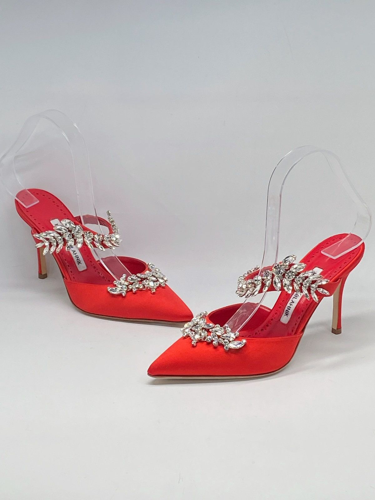Manolo Blahnik Manolo Blahnik Lurum 90MM Embellished Satin Mules size 36 Size US 6 / IT 36 - 4 Thumbnail