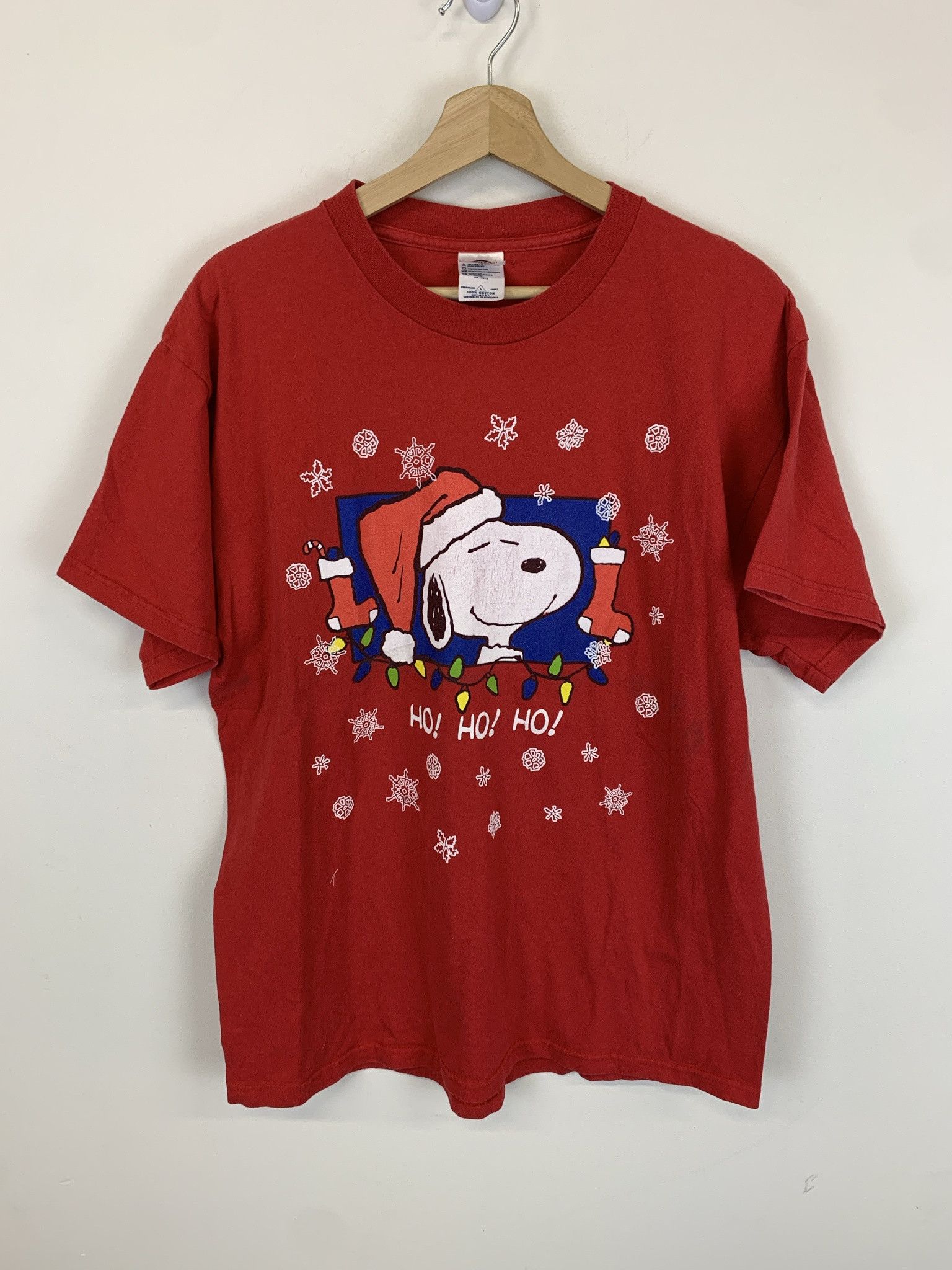 Disney × Vintage Vintage Peanuts Snoopy Ho Ho Ho Christmas Tee Shirt Size L Size US L / EU 52-54 / 3 - 1 Thumbnail
