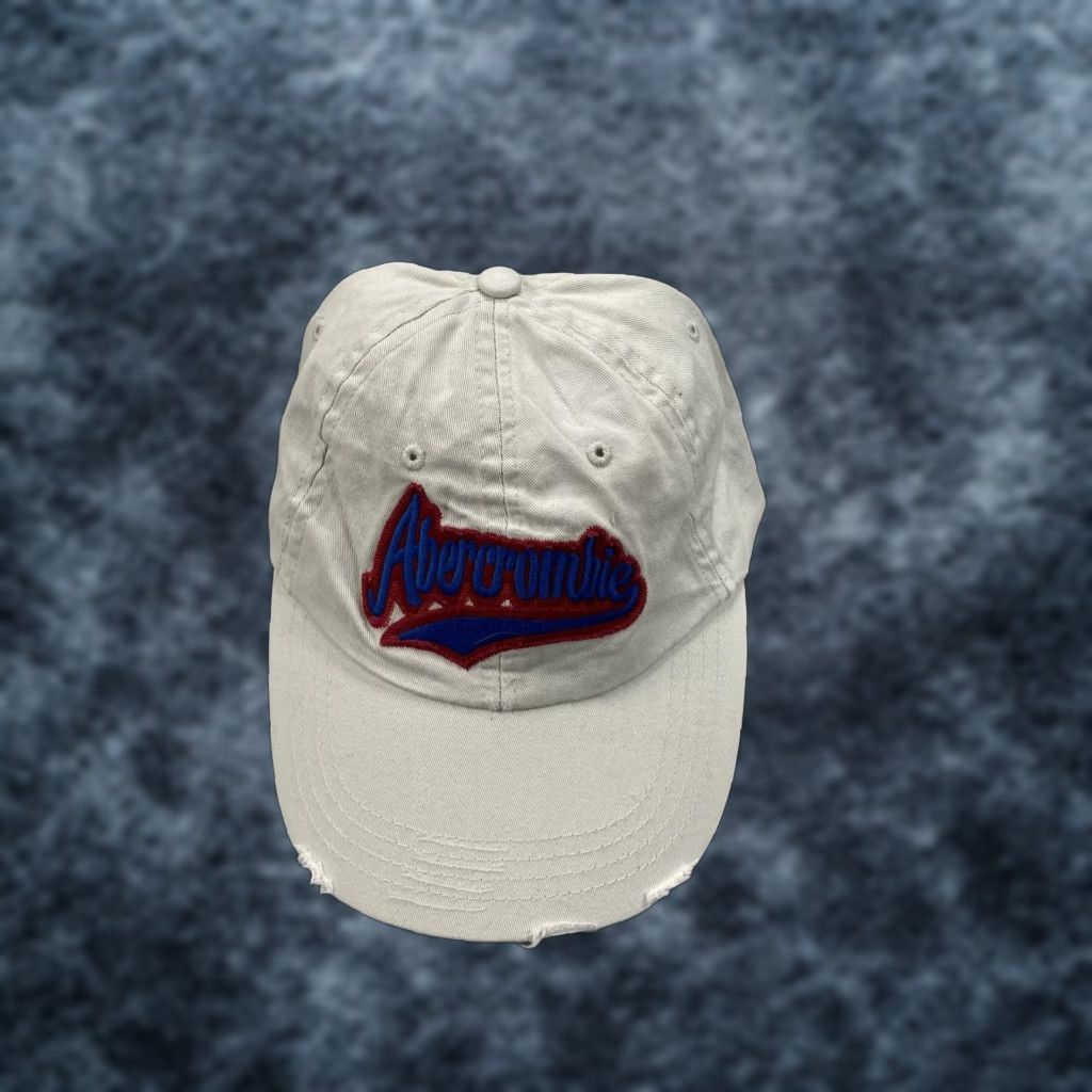 Abercrombie & Fitch VINTAGE Abercrombie & Fitch Hat Adult Beige Script Distressed Dad Cap Logo Y2K Size ONE SIZE - 1 Thumbnail