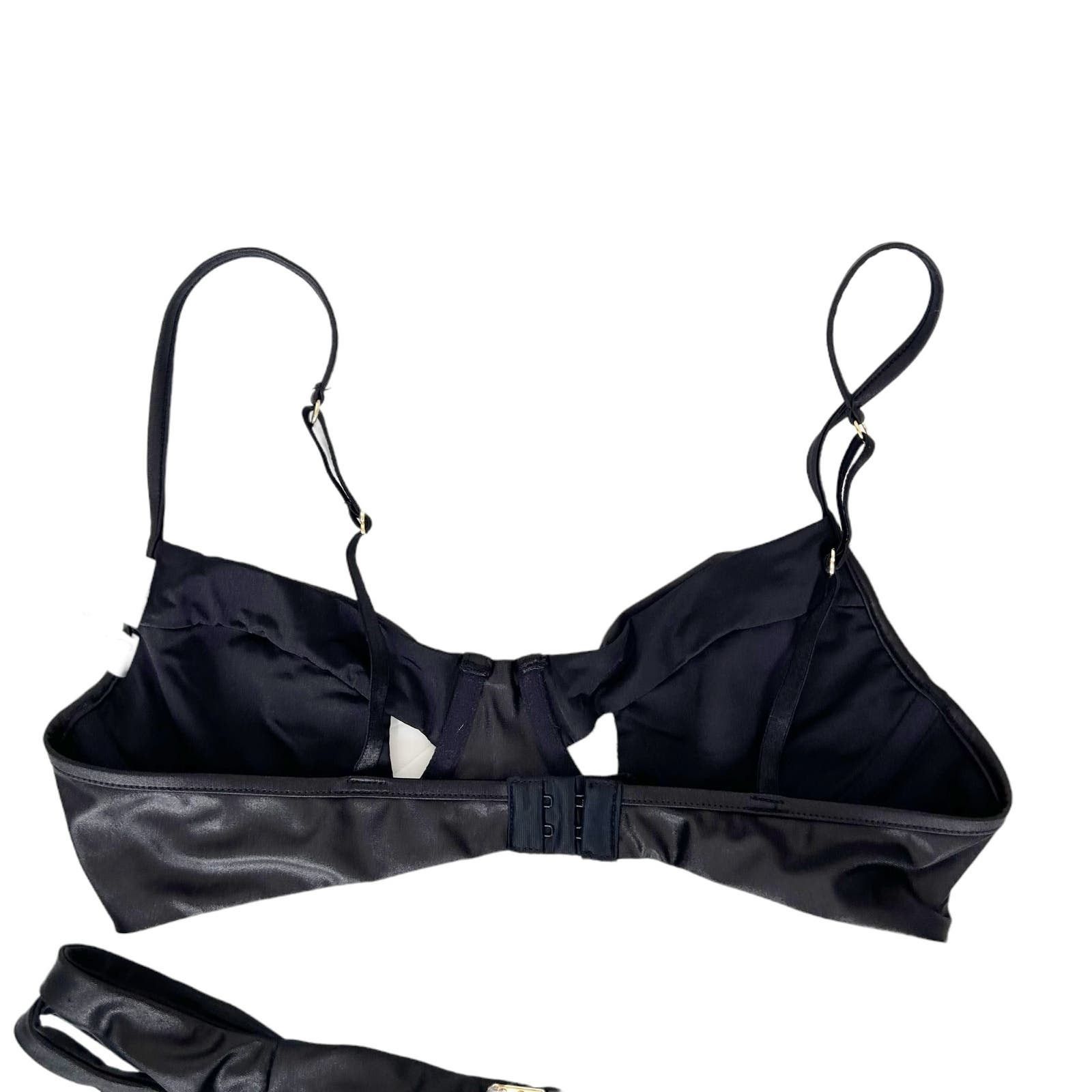 Other Beach Bunny Black Gold Lace Bikini Bathing Suit Sz L Size ONE SIZE - 6 Thumbnail