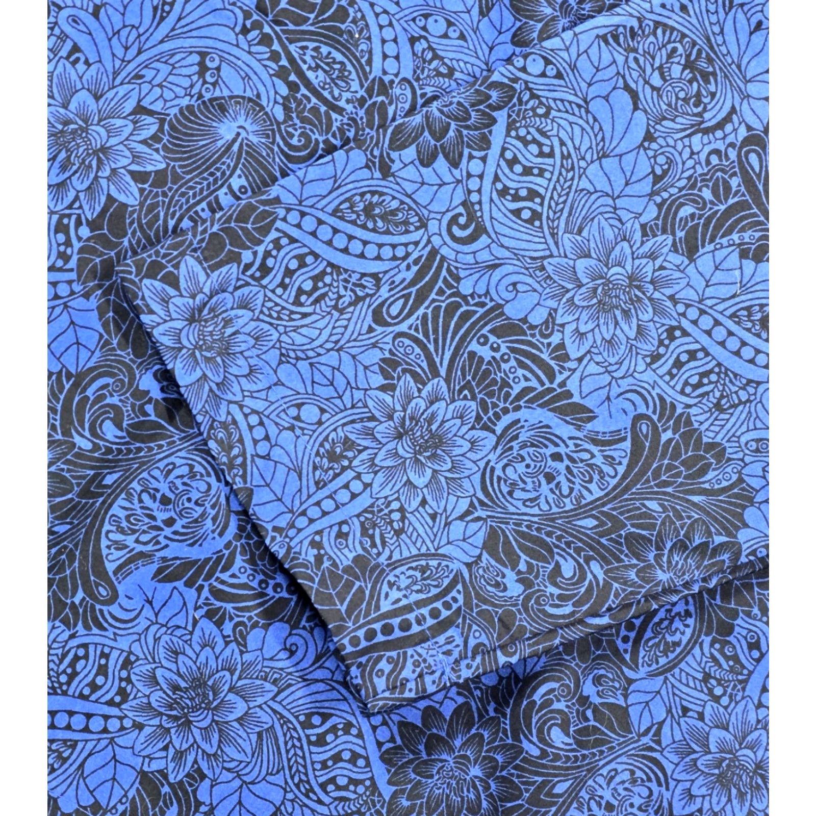 Robert Graham Robert Graham Pajama Top Shirt XL Cotton Button Up Royal Blue & Black Floral AOP Paisley Modern Sleepwear Men Size US XL / EU 56 / 4 - 6 Thumbnail