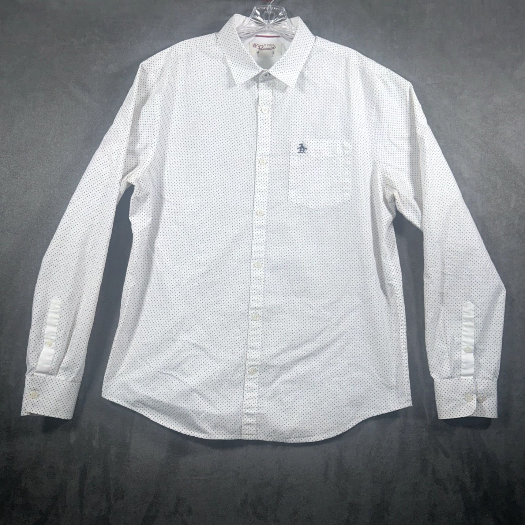 Vintage Penguin Munsingwear Heritage Slim Fit Shirt Mens L Polka Dot White Long Sleeve Size US L / EU 52-54 / 3 - 2 Thumbnail