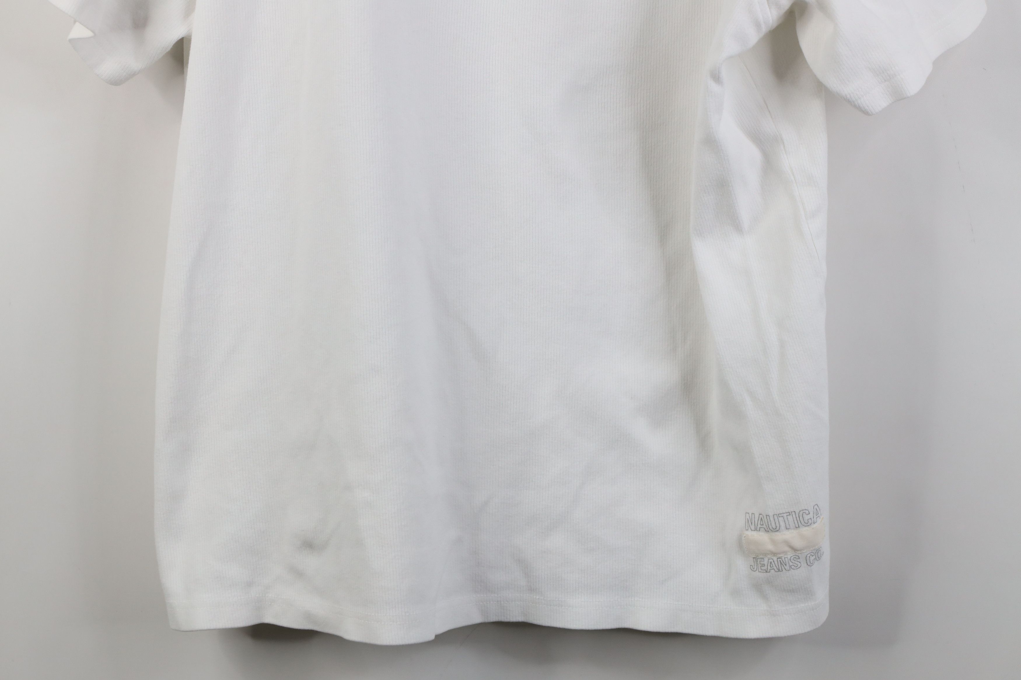 Nautica Vintage 90s Nautica Heavy Cotton Ribbed Knit T-Shirt White Size US XL / EU 56 / 4 - 3 Thumbnail